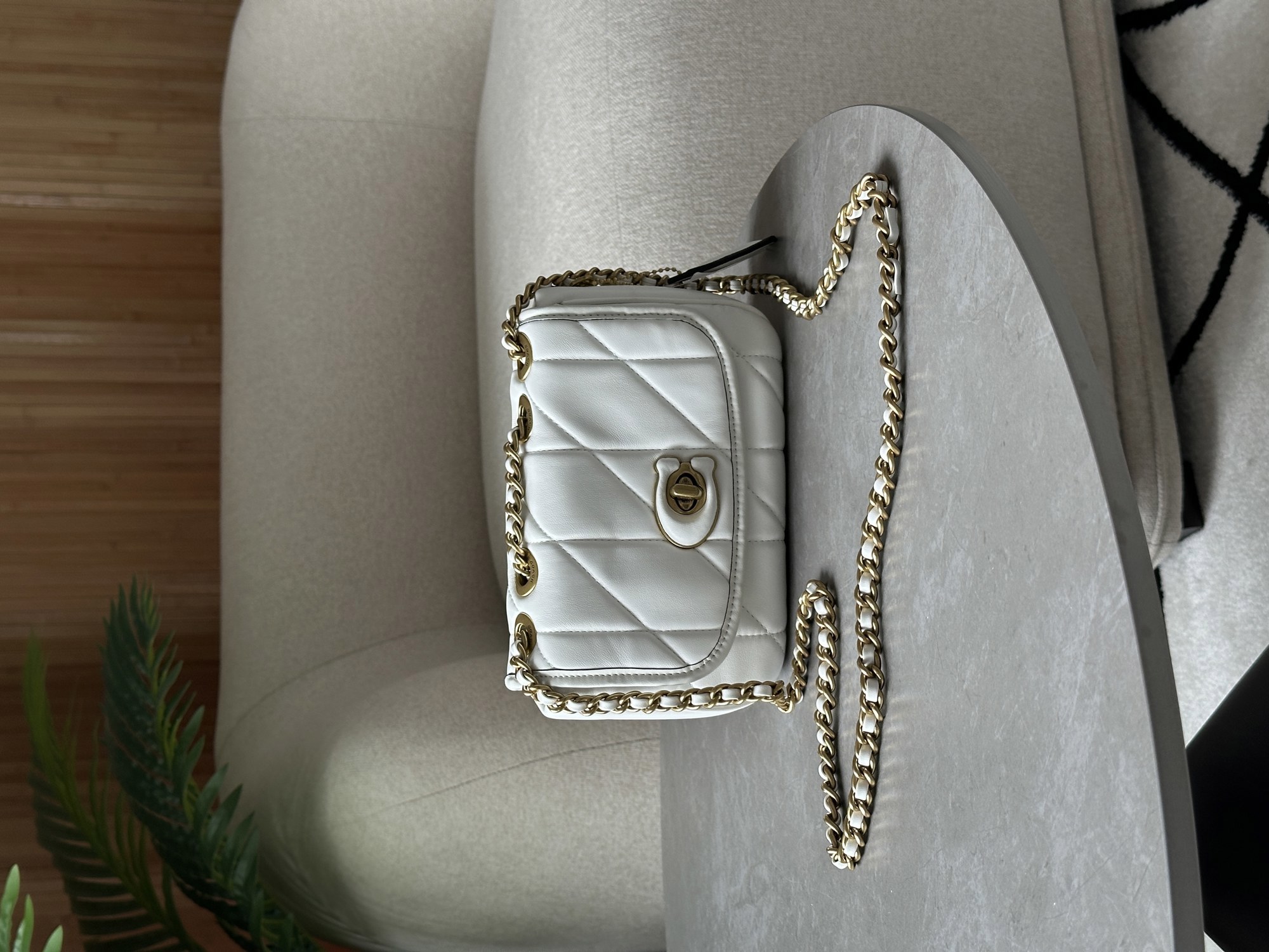 Coach Quilted Pillow Madison Shoulder Bag White - 9