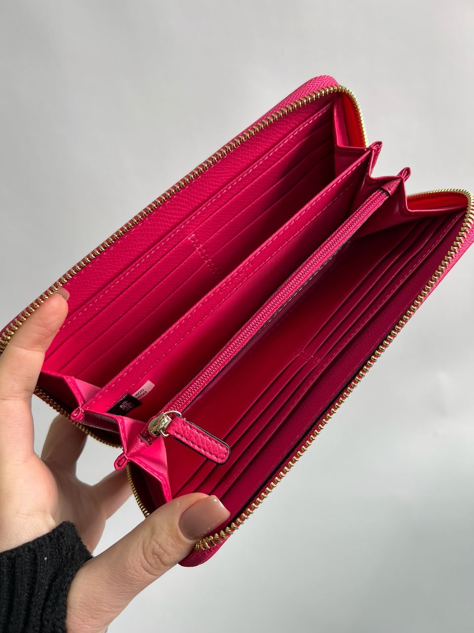 Coach Round Fastener Long Wallet Signature Brown/Pink - 12