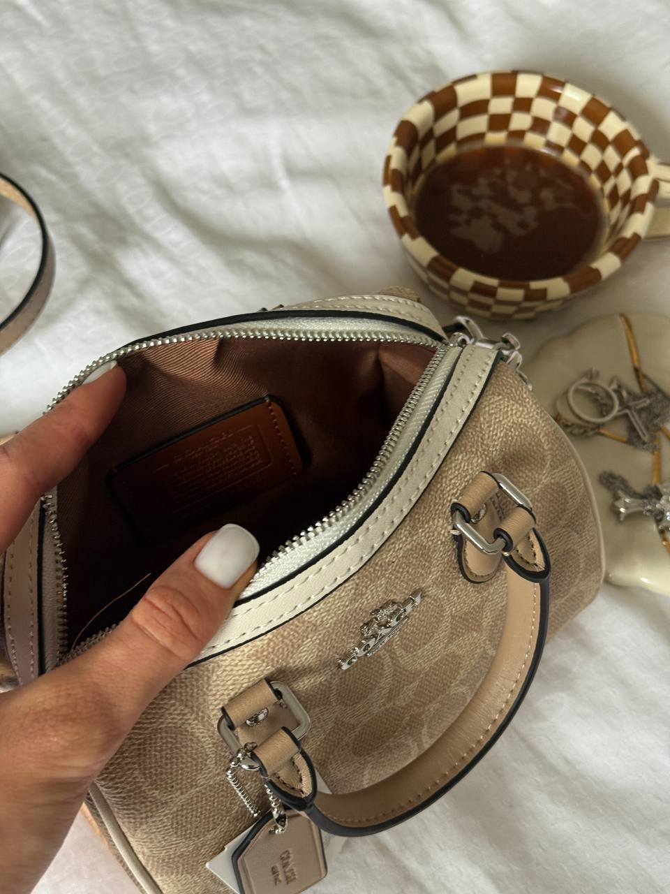 Coach Rowan Beige Satchel In Signature Canvas - 15