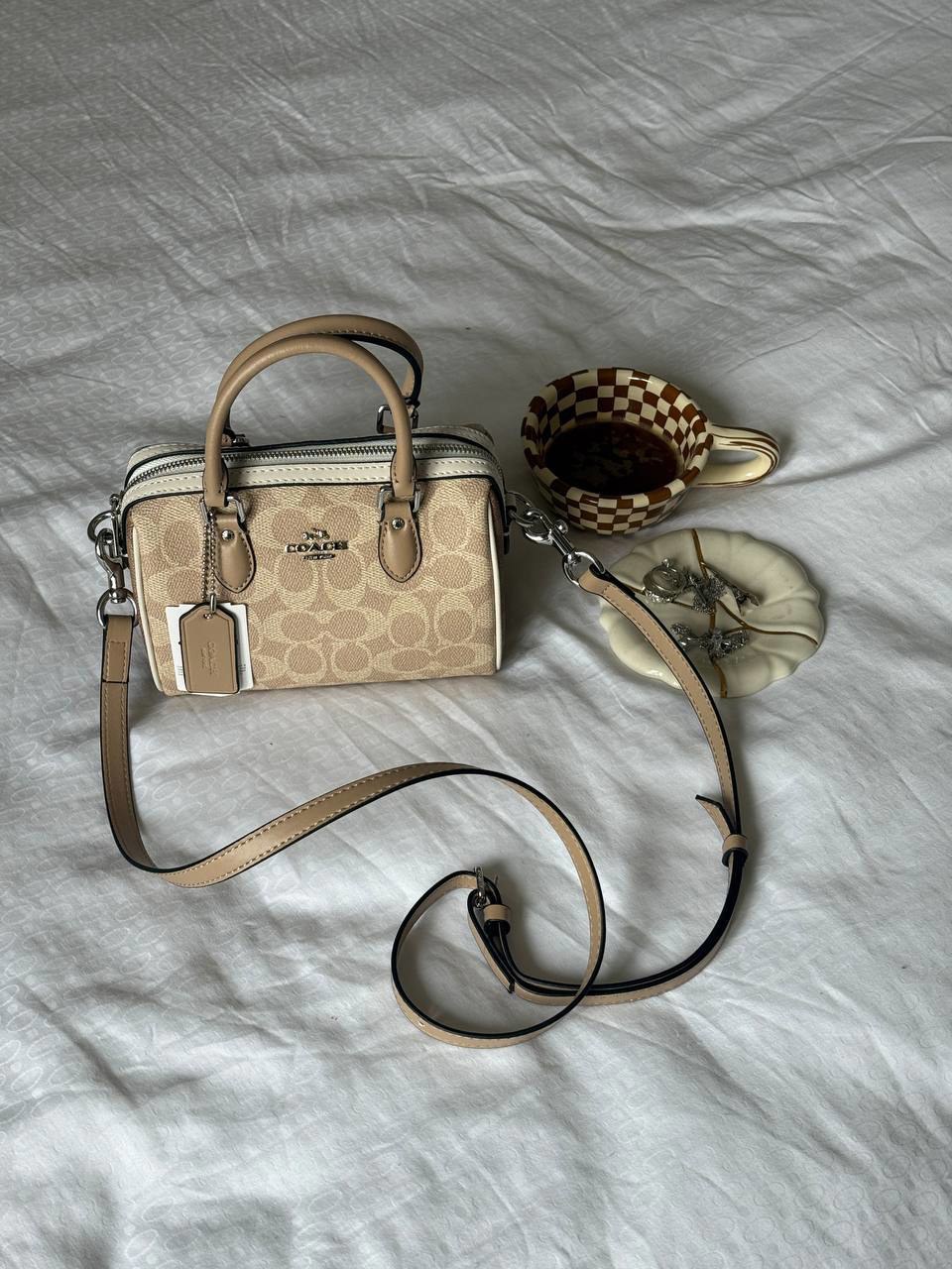 Coach Rowan Beige Satchel In Signature Canvas - 14