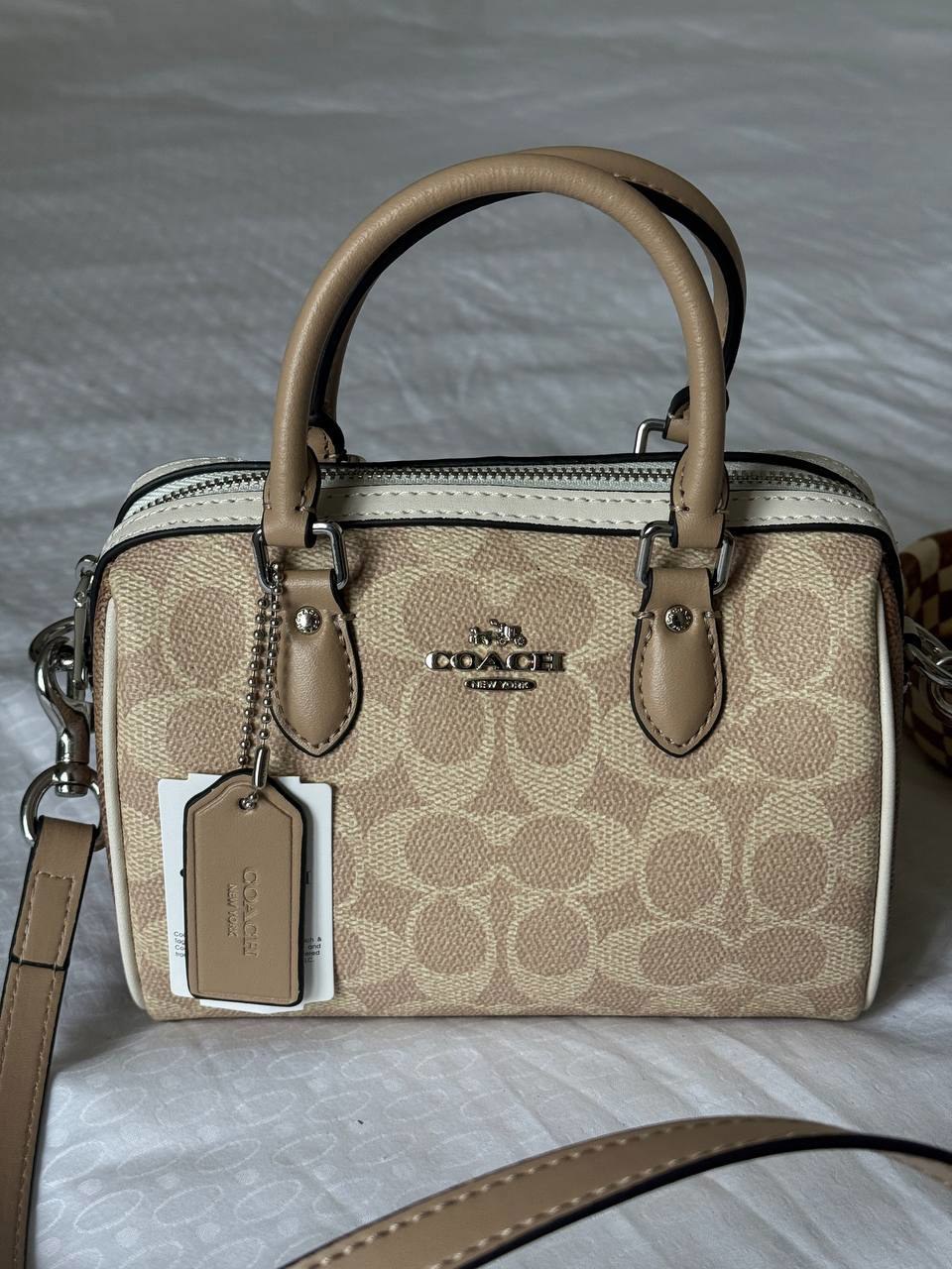 Coach Rowan Beige Satchel In Signature Canvas - 13