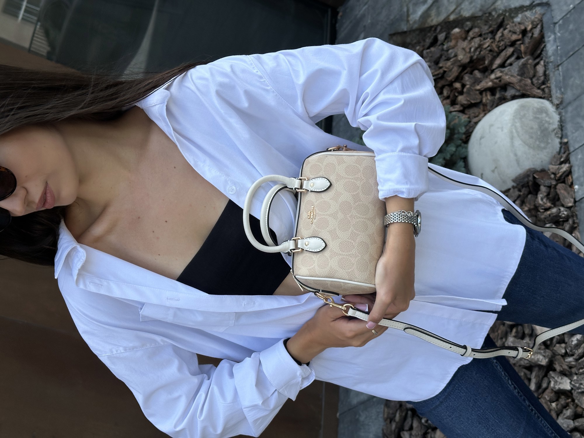 Coach Rowan Beige Satchel In Signature Canvas - 11