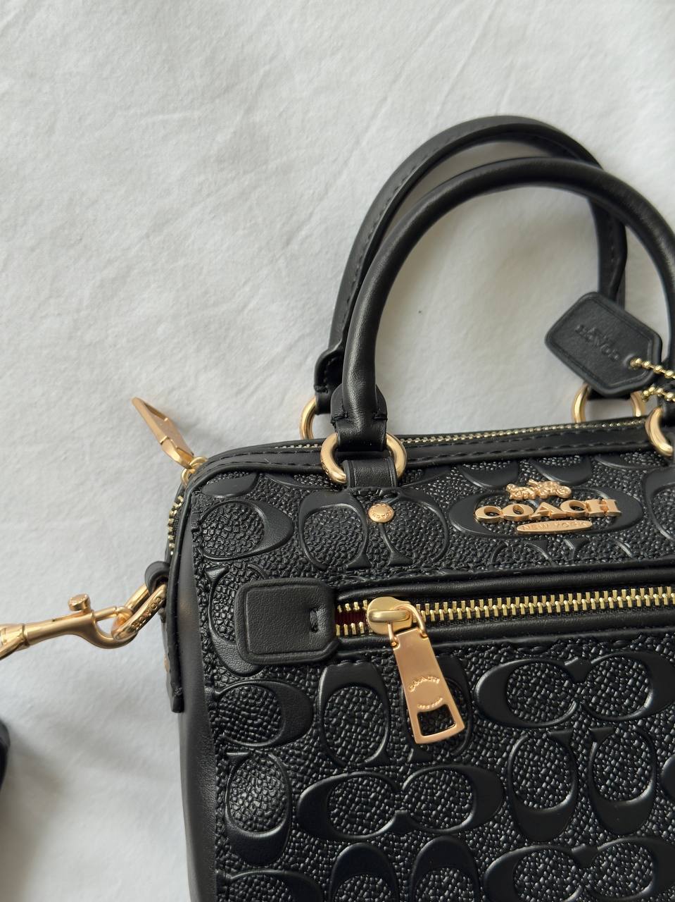 Coach Rowan Satchel Bag In Signature Canvas BLack - 9