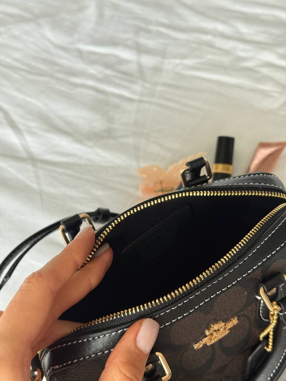 Coach Rowan Satchel Bag In Signature Canvas Brown - 10