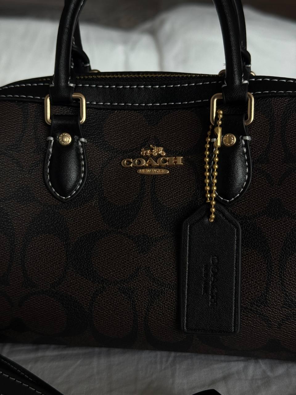 Coach Rowan Satchel Bag In Signature Canvas Brown - 4