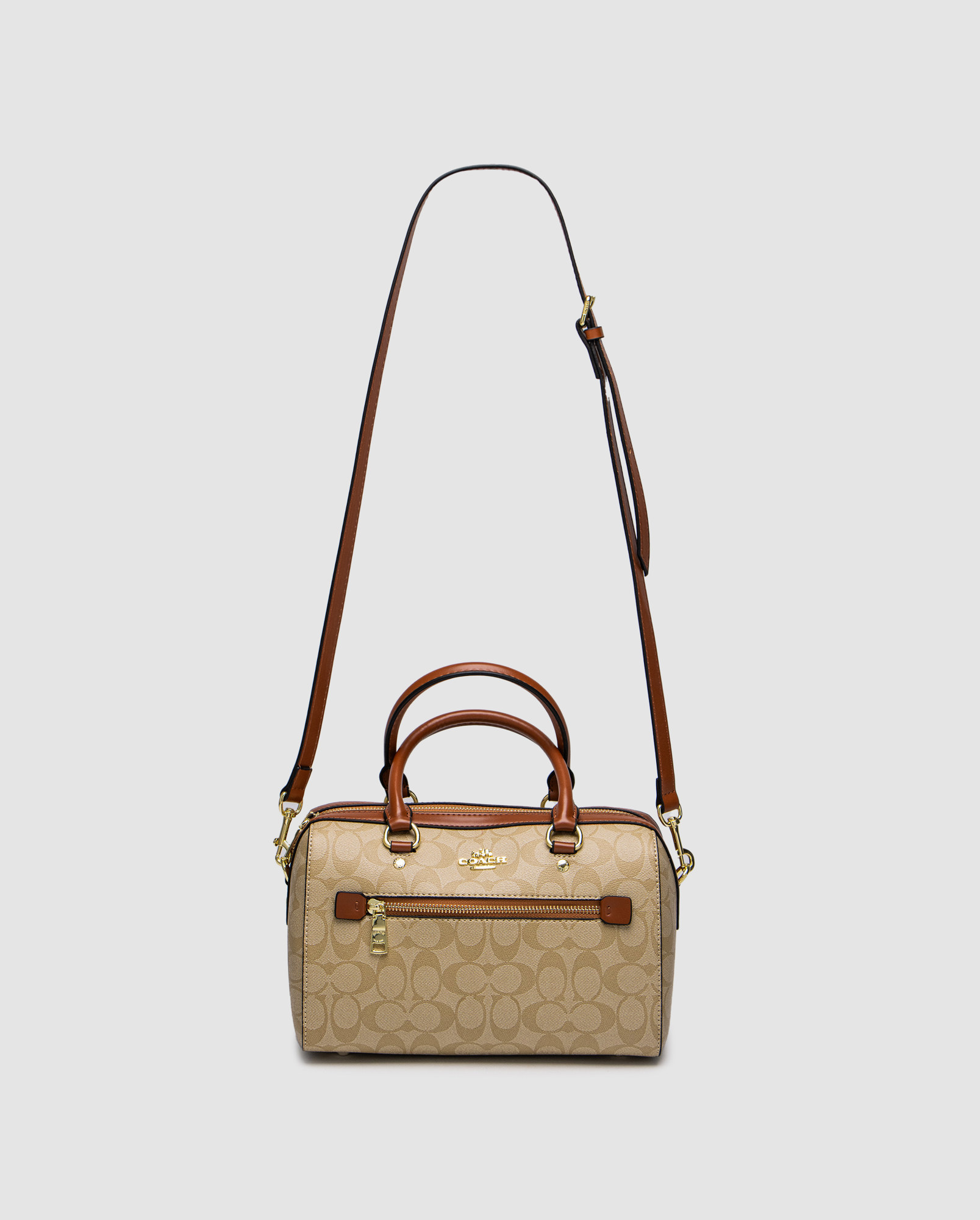 Coach Rowan Satchel In Signature Canvas Beige/Ginger - 3