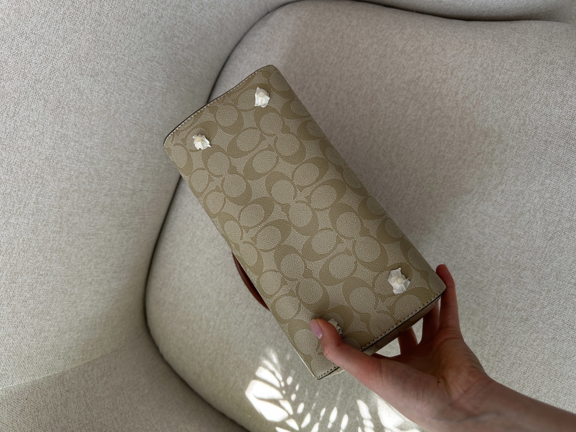 Coach Rowan Satchel In Signature Canvas Beige/Ginger - 15