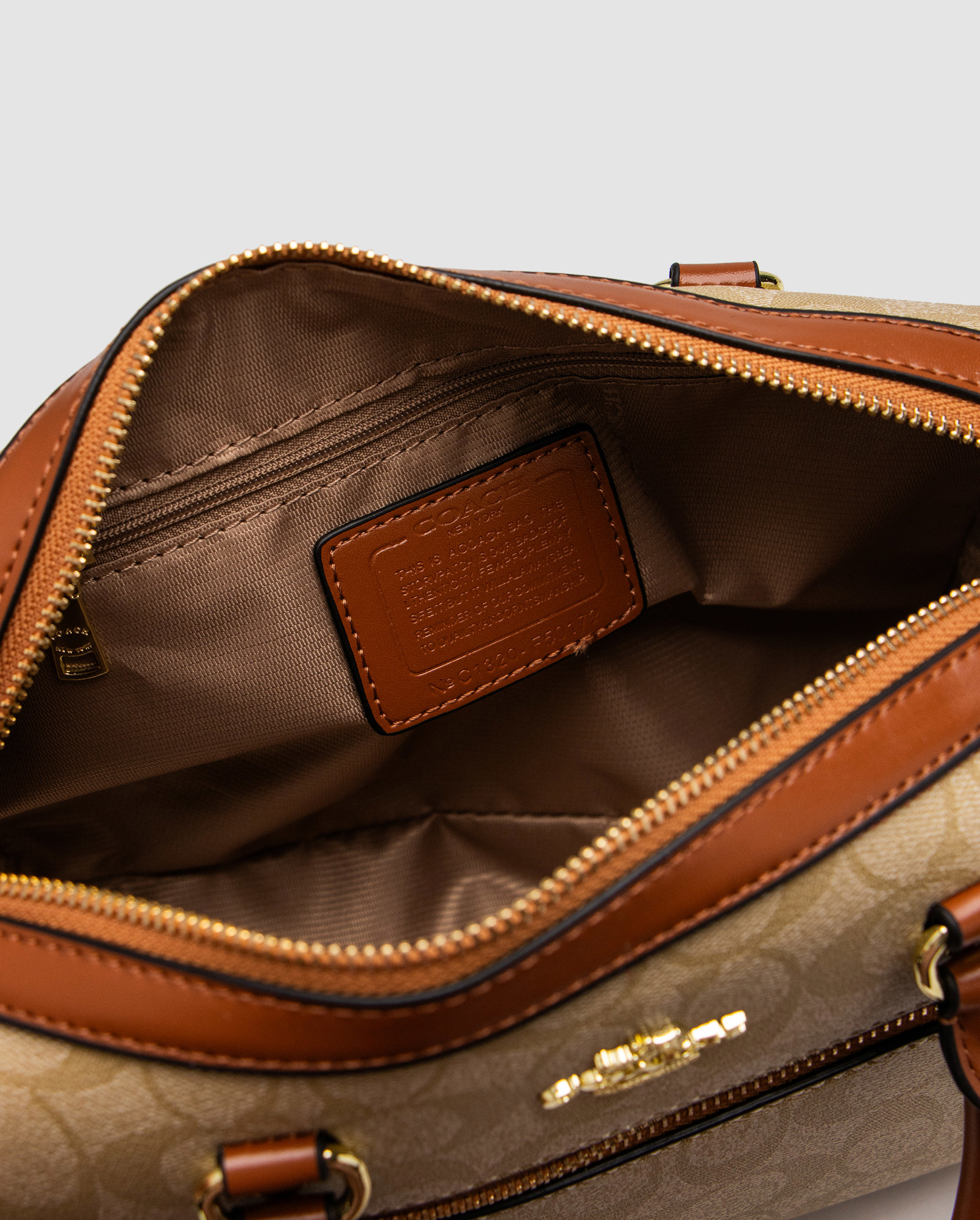 Coach Rowan Satchel In Signature Canvas Beige/Ginger - 5