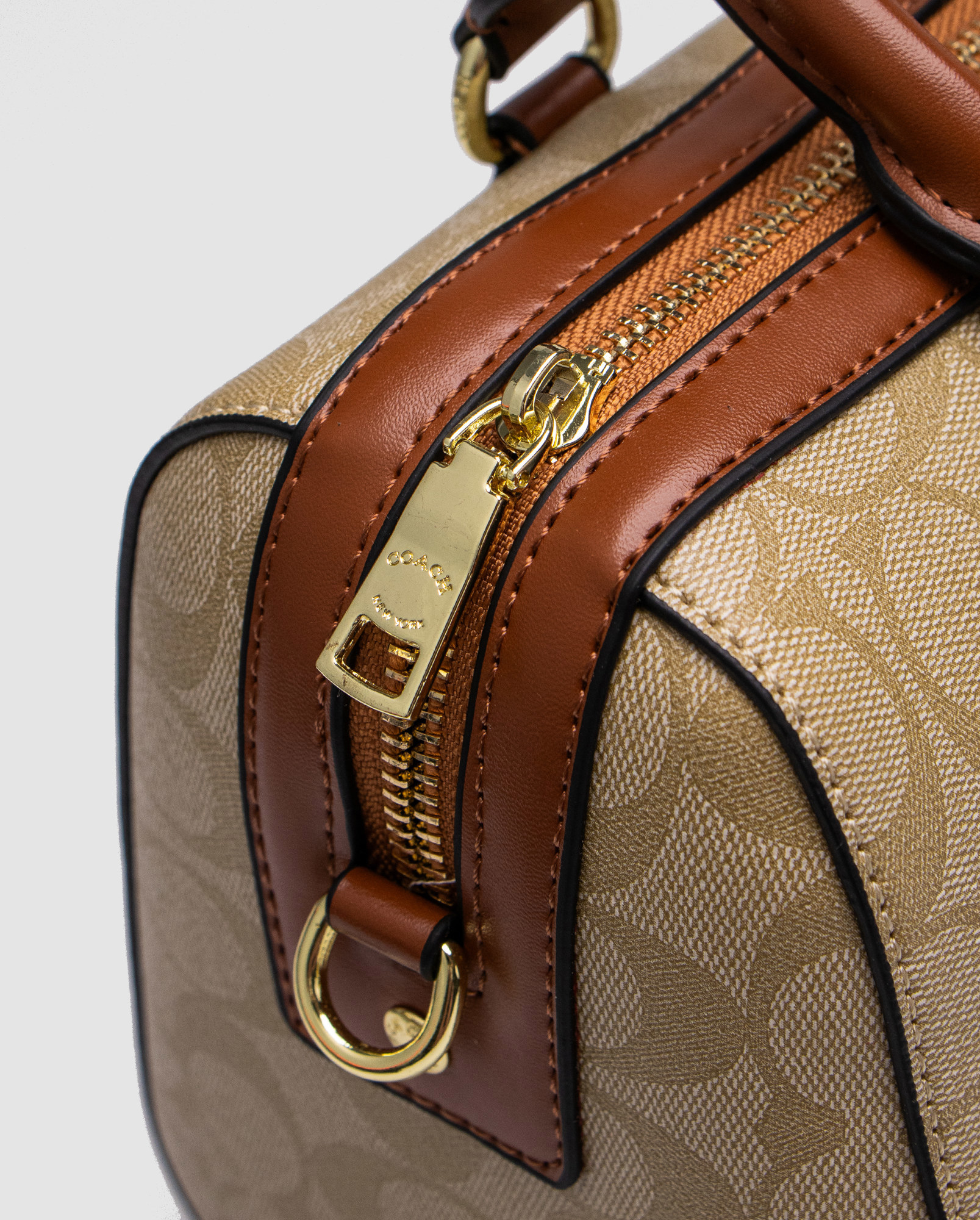 Coach Rowan Satchel In Signature Canvas Beige/Ginger - 4