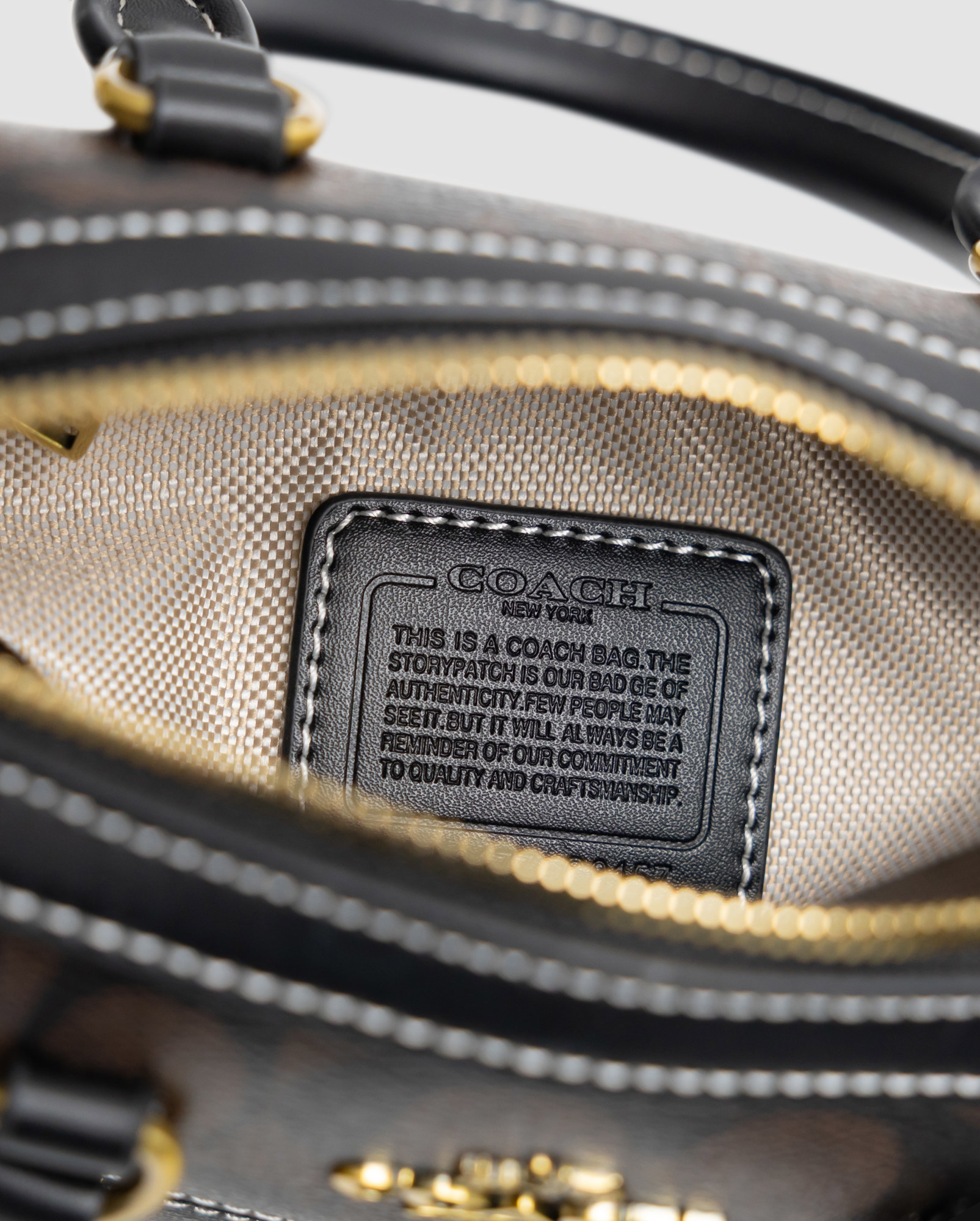 Coach Rowan Satchel Zip In Signature Canvas Brown with White St - 6