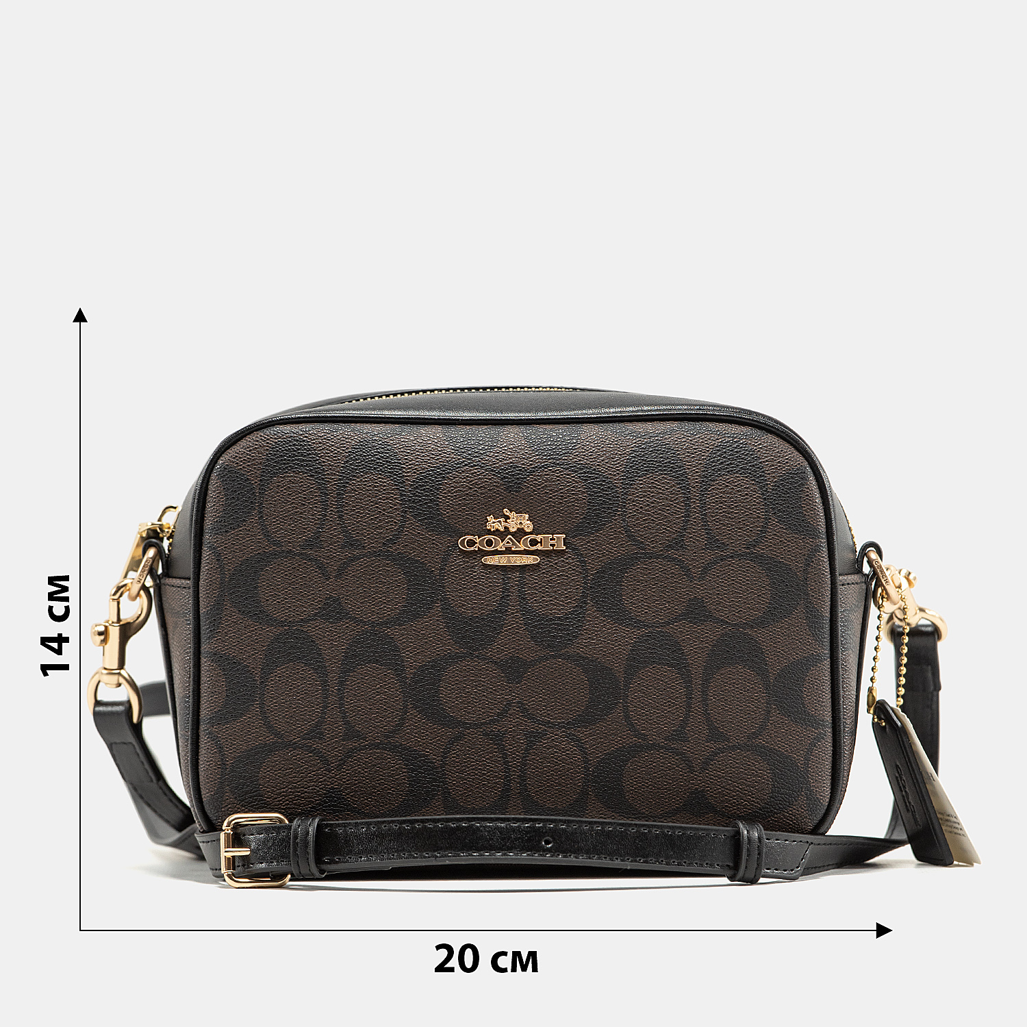 Coach Sadie Small Crossbody Bag in Signature Canvas Charcoal/Black - 3