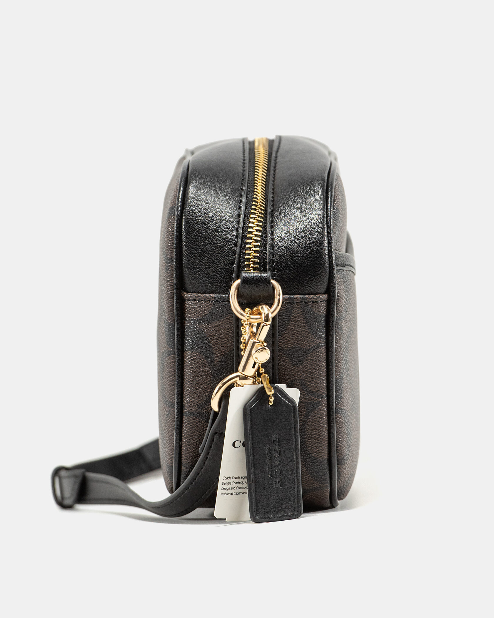 Coach Sadie Small Crossbody Bag in Signature Canvas Charcoal/Black - 7