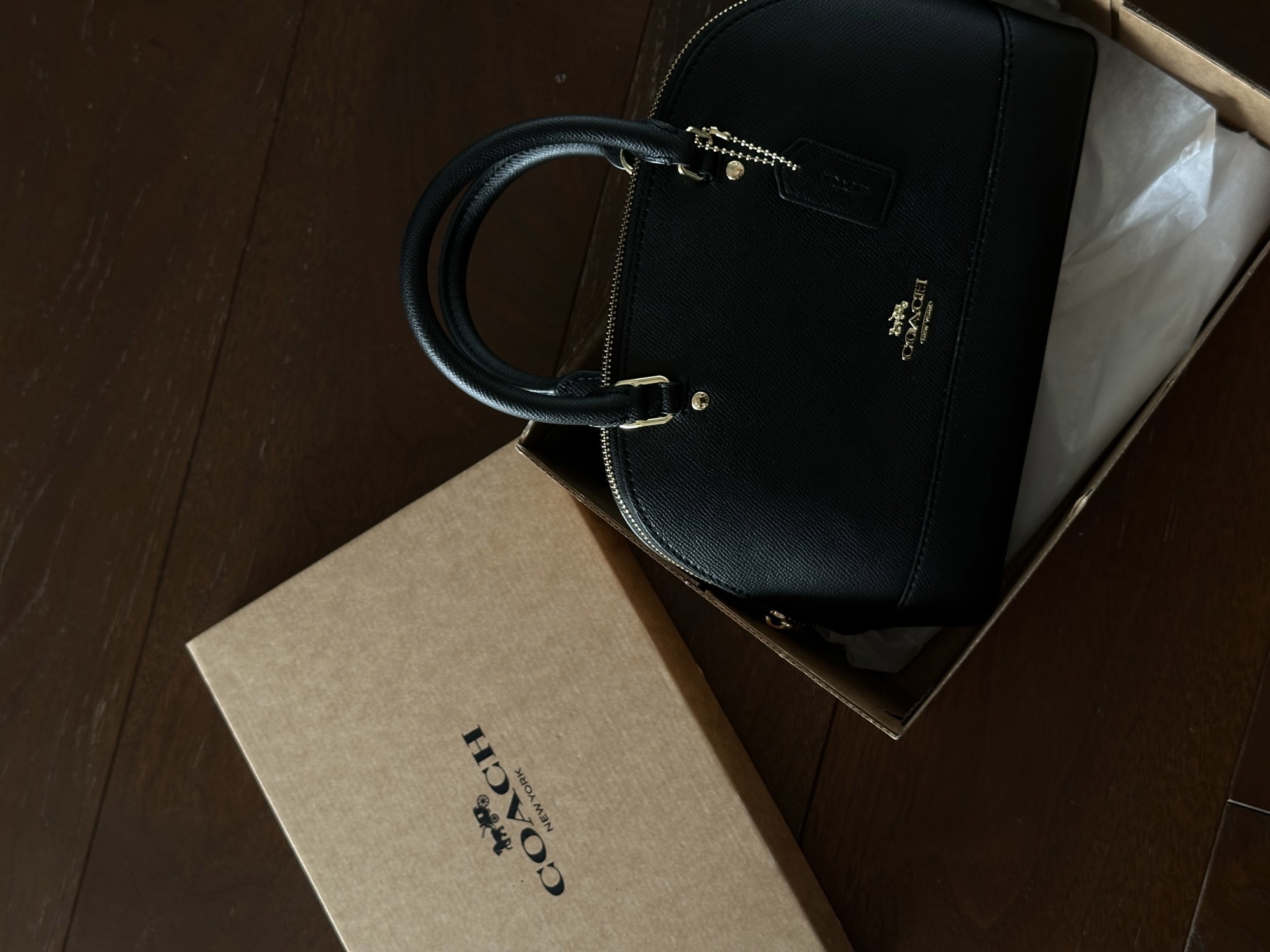 Coach Sierra Satchel Black [крафтова коробка] - 9
