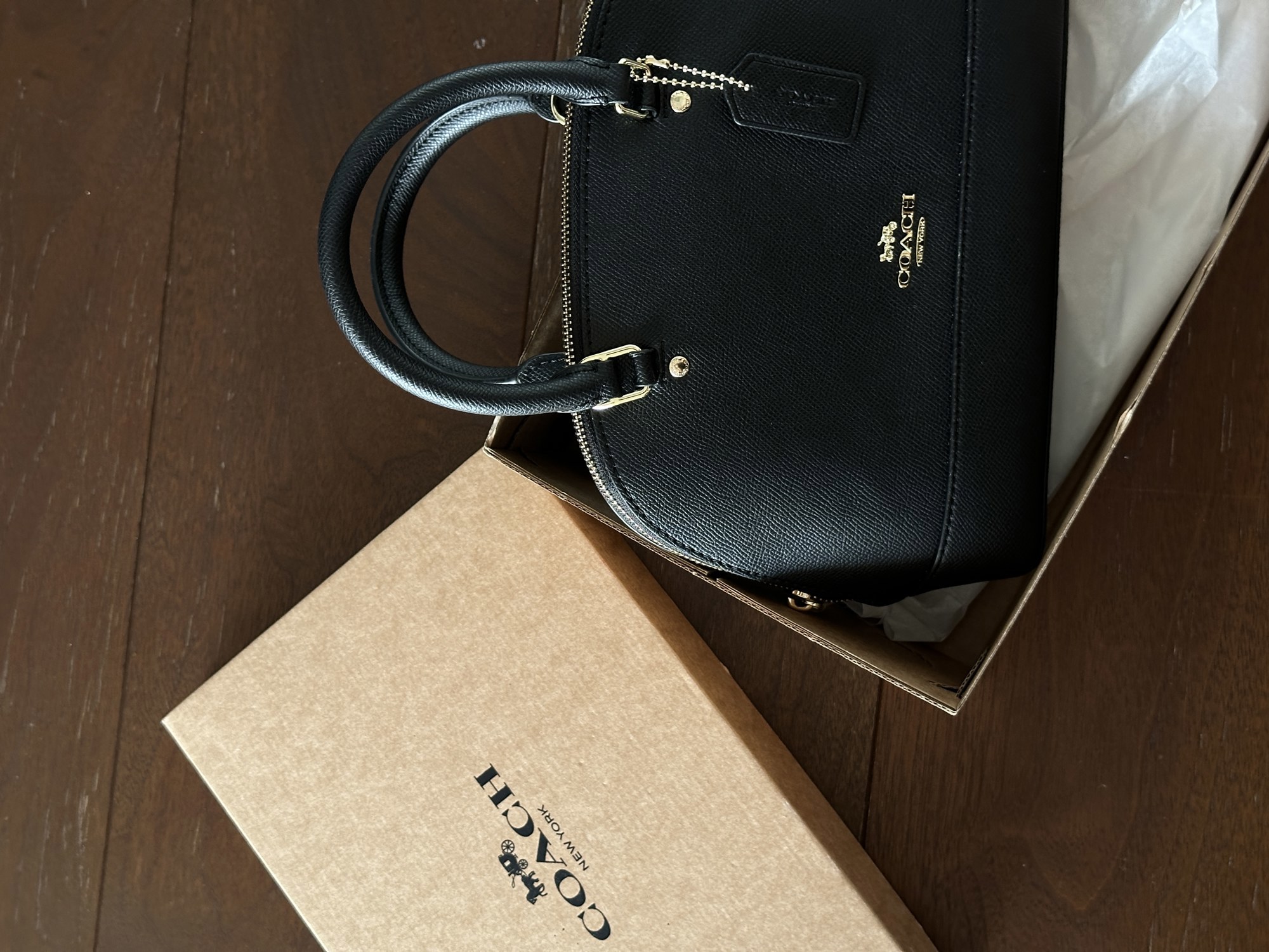 Coach Sierra Satchel Black [крафтова коробка] - 10