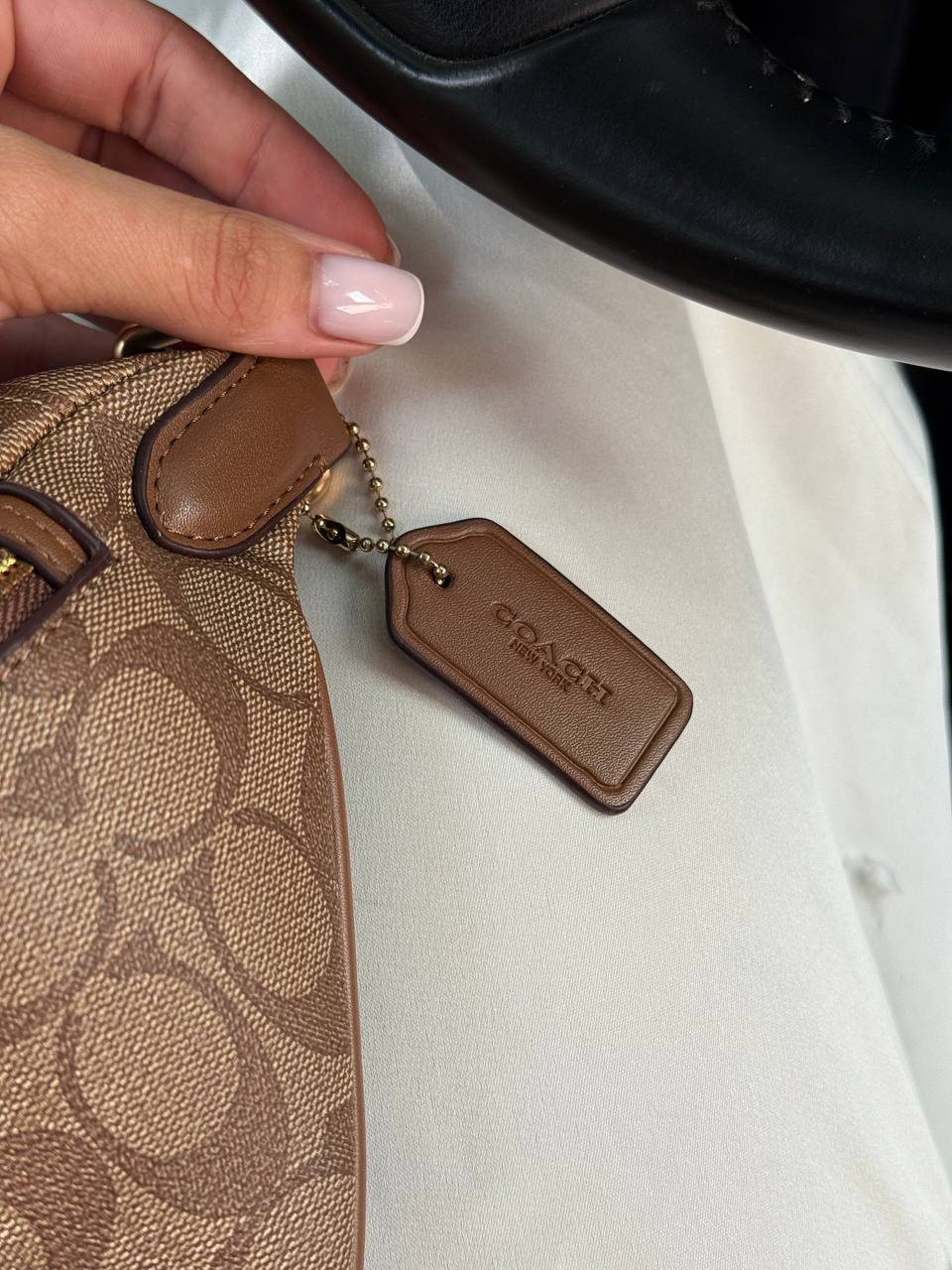 Coach Signature Belt Bag Fanny Pack Beige - 10