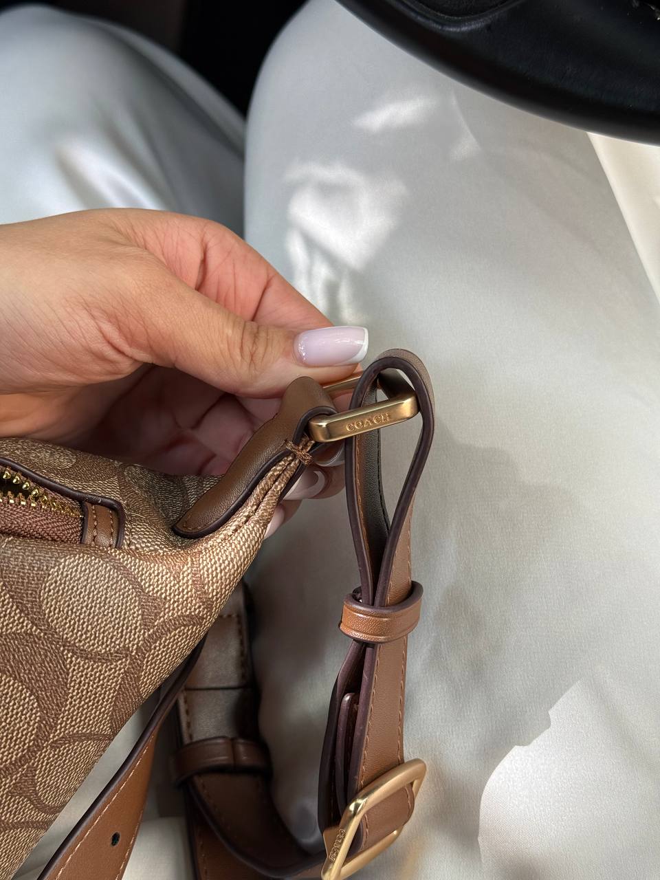 Coach Signature Belt Bag Fanny Pack Beige - 9