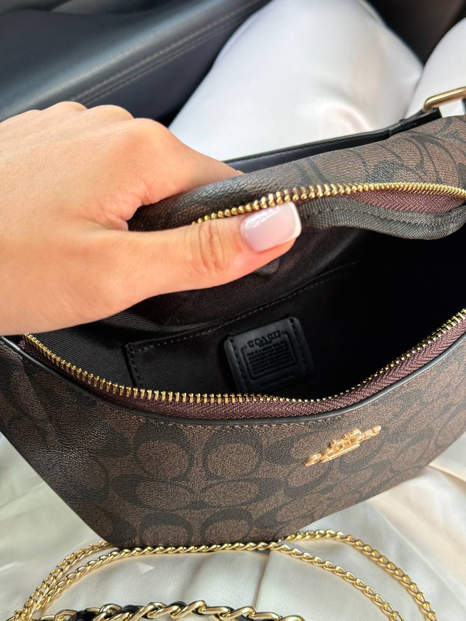 Coach Signature Belt Bag Fanny Pack Brown - 9