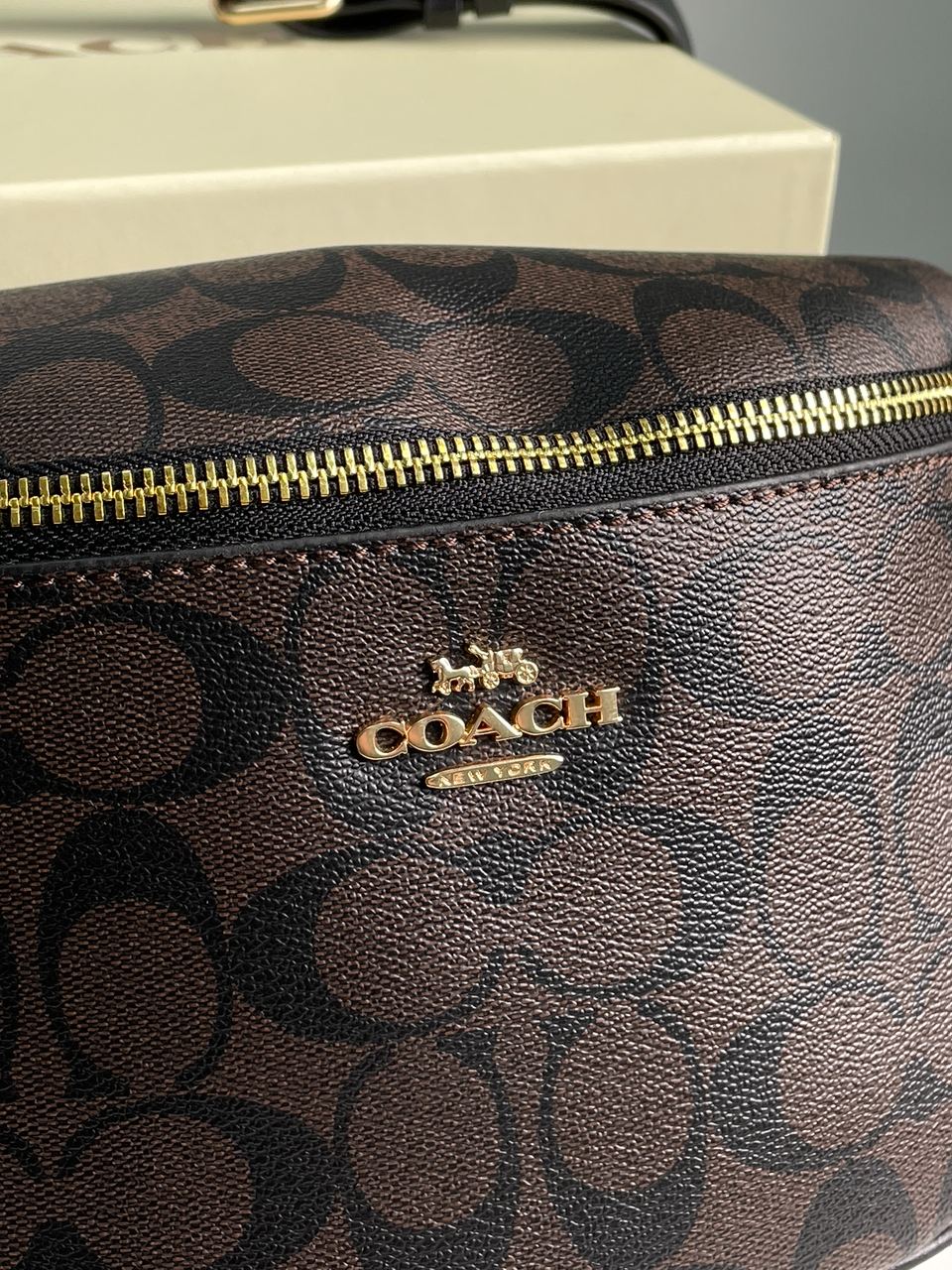 Coach Signature Belt Bag Fanny Pack Brown - 10