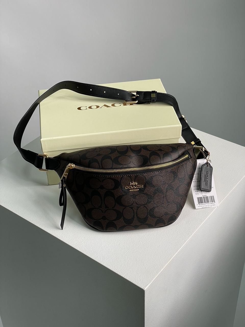 Coach Signature Belt Bag Fanny Pack Brown - 3