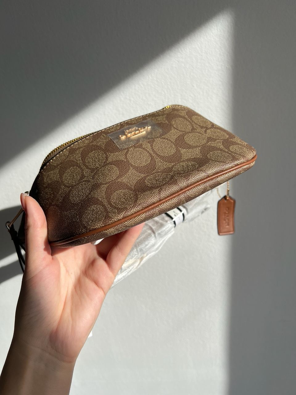 Coach Signature Belt Bag Fanny Pack Khaki Saddle - 13