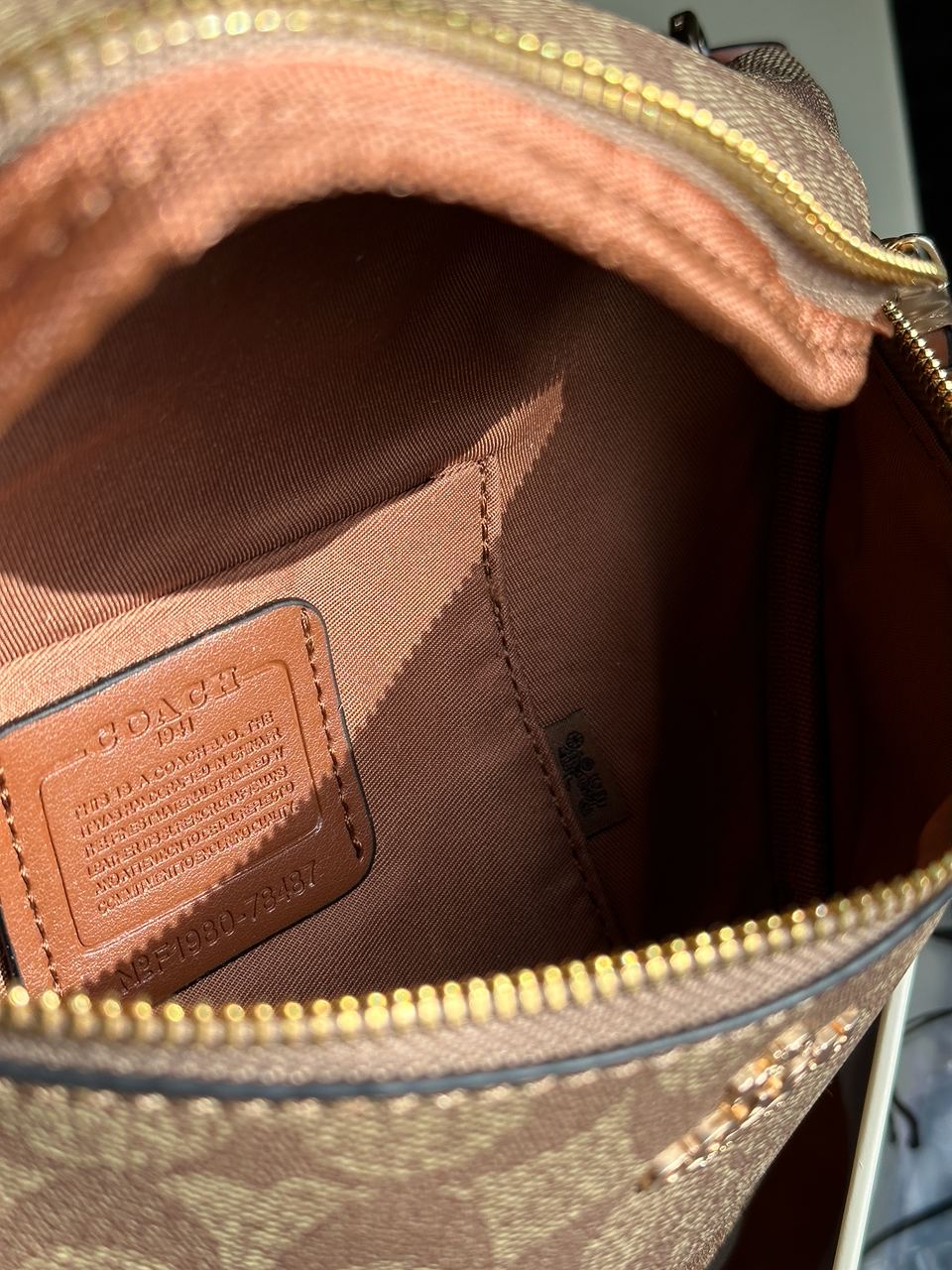 Coach Signature Belt Bag Fanny Pack Khaki Saddle - 26