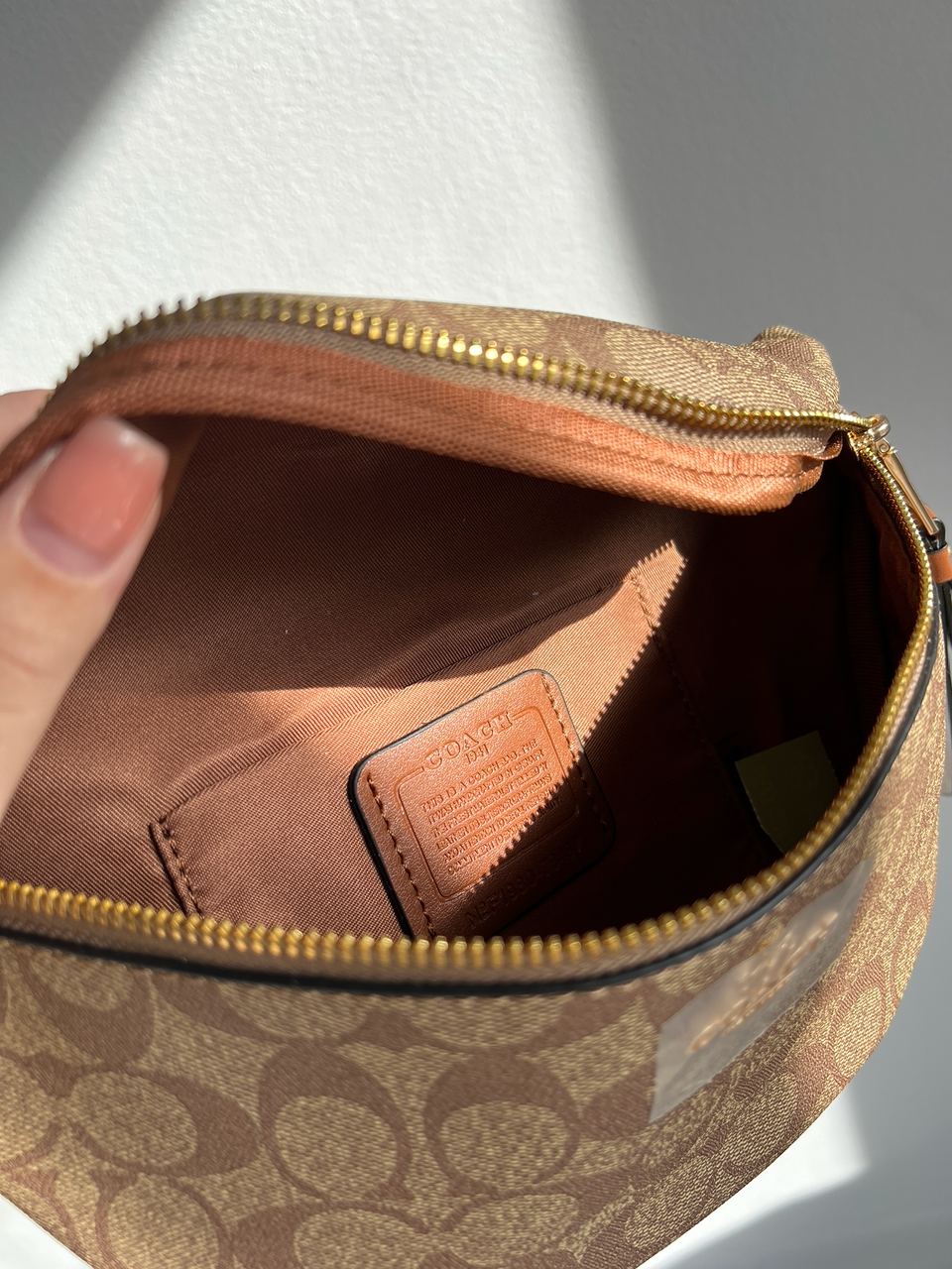 Coach Signature Belt Bag Fanny Pack Khaki Saddle - 27