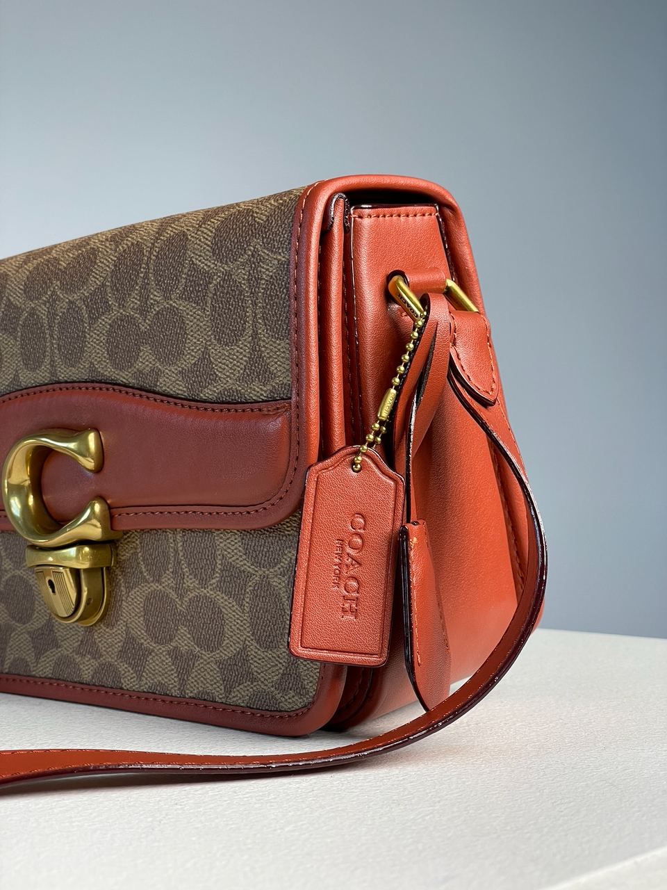 Coach Signature Logo Refined Calf Leather Studio Crossbody Bag - 15