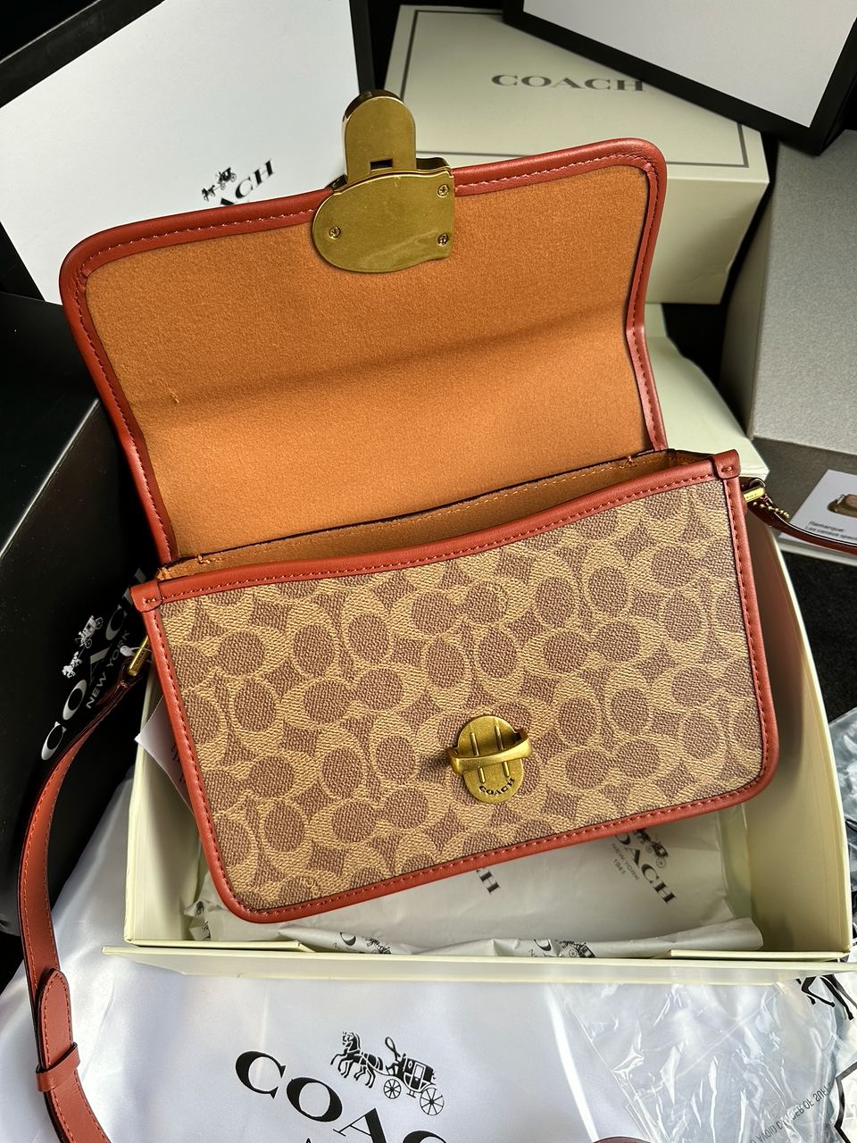 Coach Signature Logo Refined Calf Leather Studio Crossbody Bag - 19