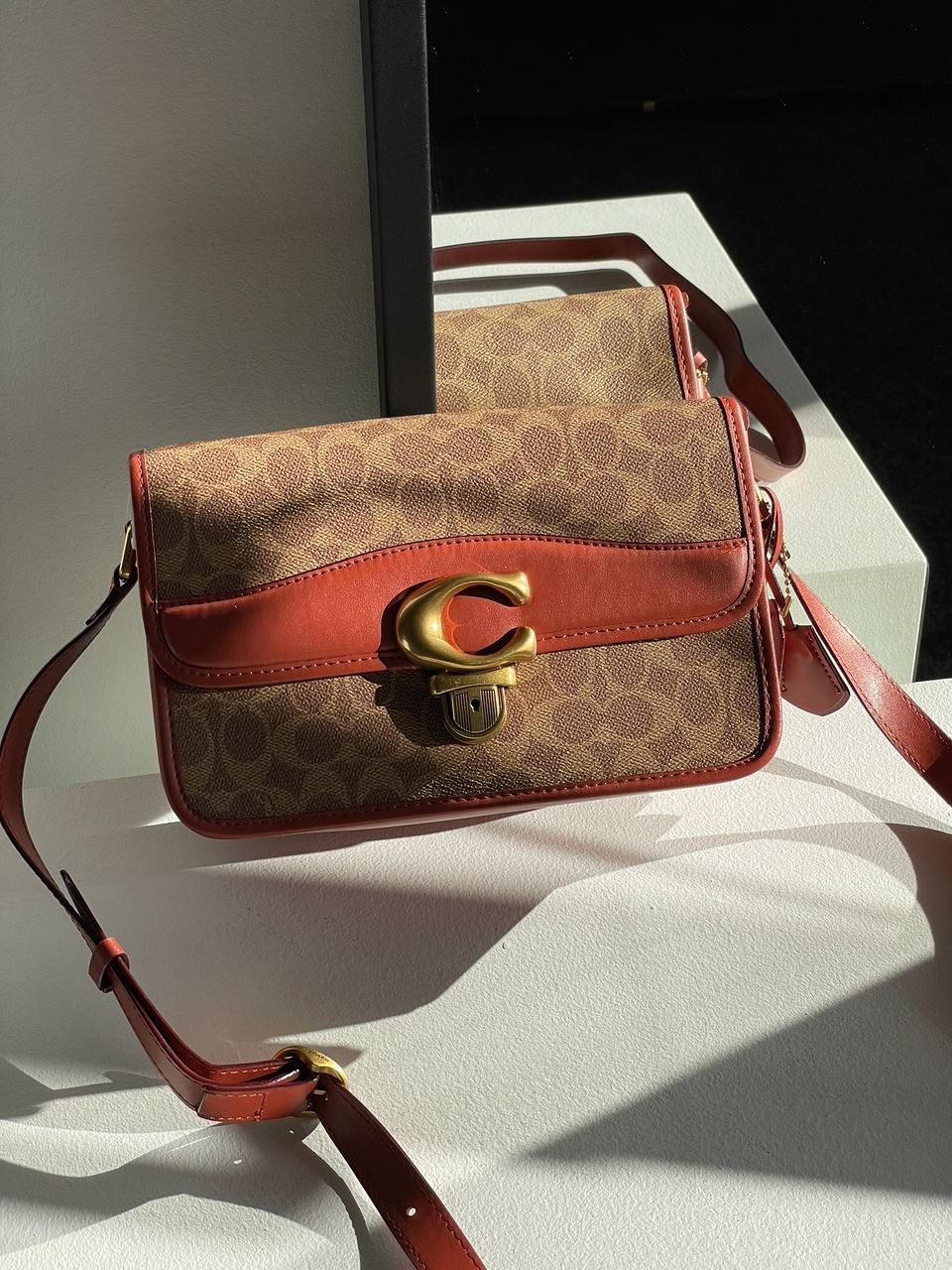 Coach Signature Logo Refined Calf Leather Studio Crossbody Bag - 8