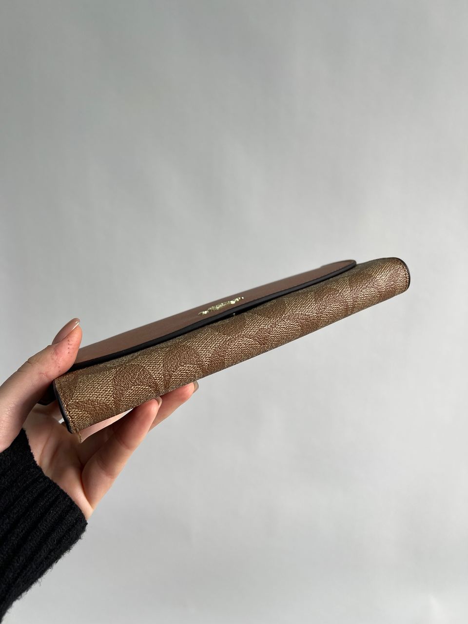 Coach Signature PVC Slim Envelope Wallet Brown - 8