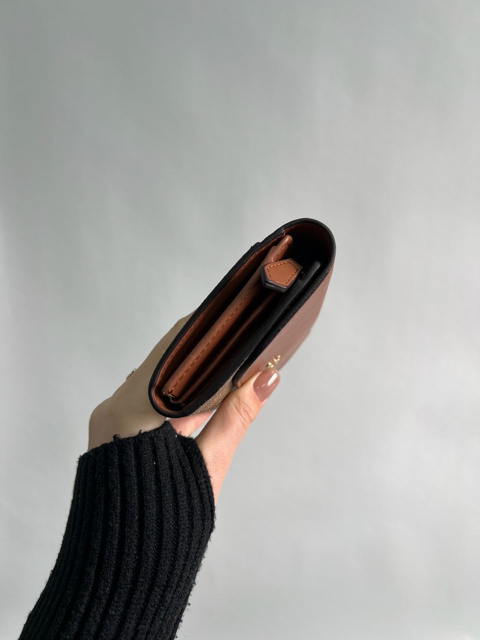 Coach Signature PVC Slim Envelope Wallet Brown - 9