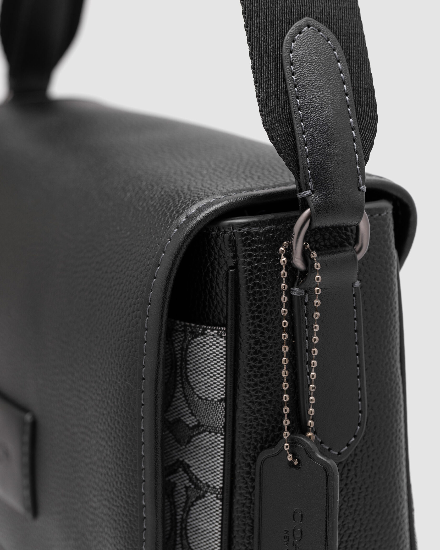 Coach Sprint Map 25 Black Leather/Grey Canvas - 7