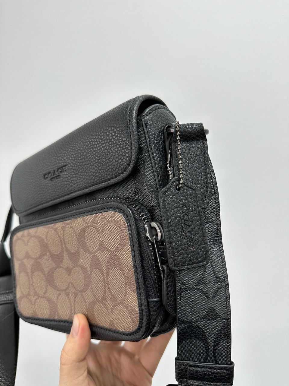 Coach Sullivan Flap Crossbody In Signature Canvas Beige/Black - 10