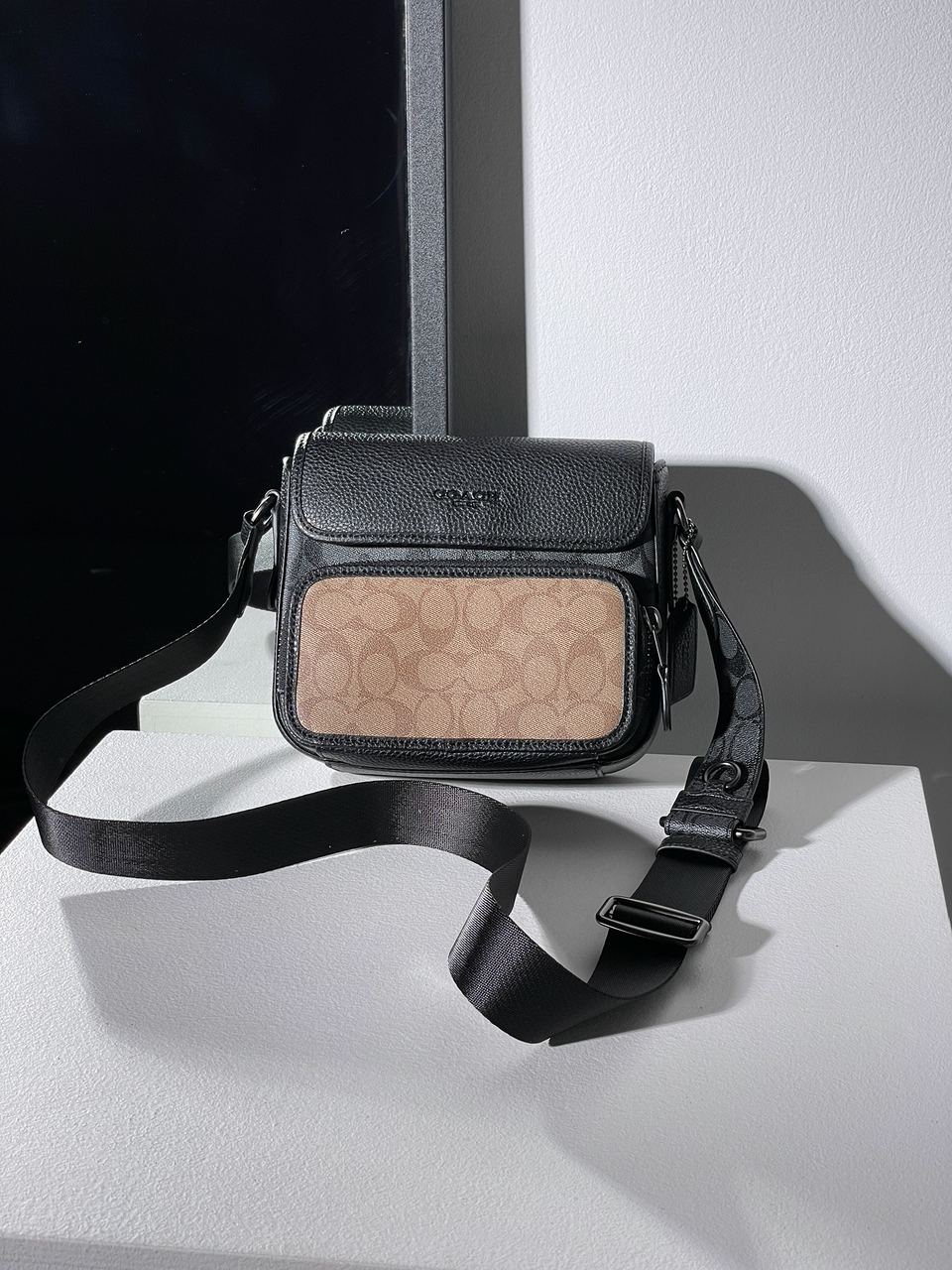 Coach Sullivan Flap Crossbody In Signature Canvas Beige/Black - 3