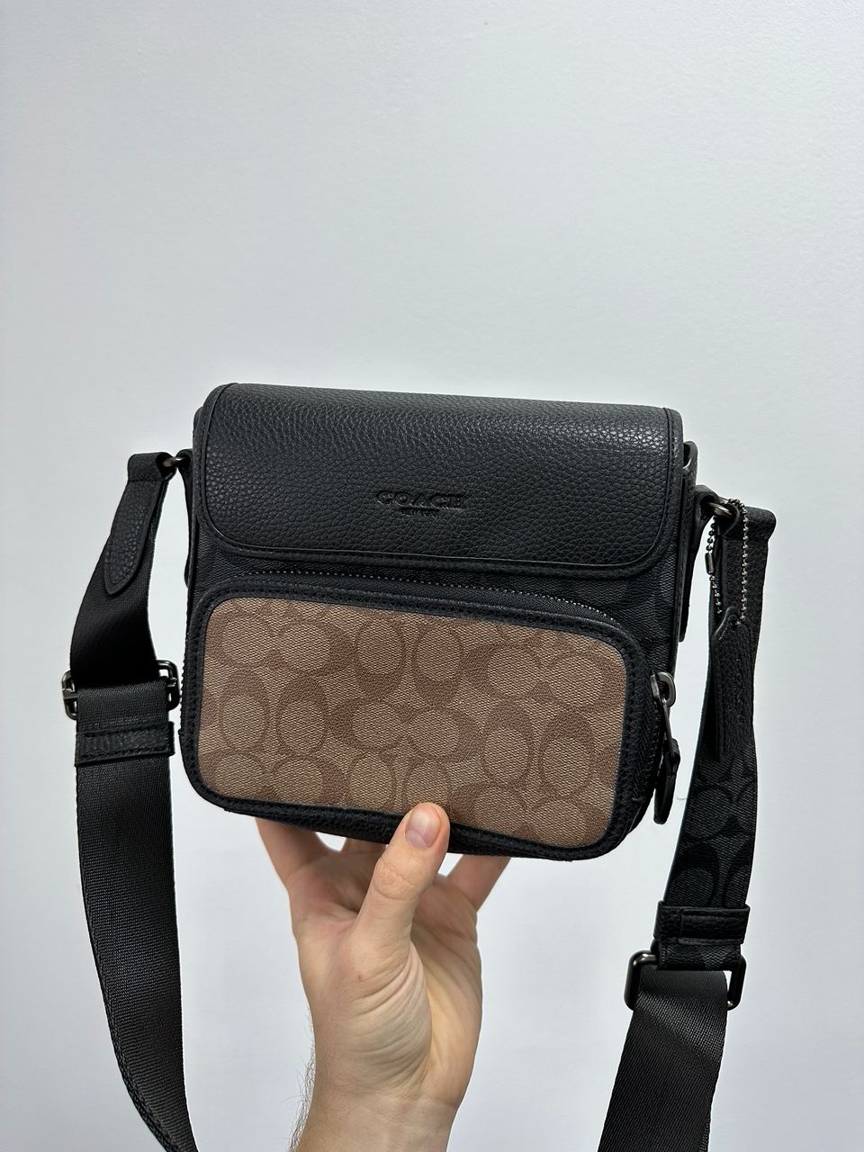 Coach Sullivan Flap Crossbody In Signature Canvas Beige/Black - 7