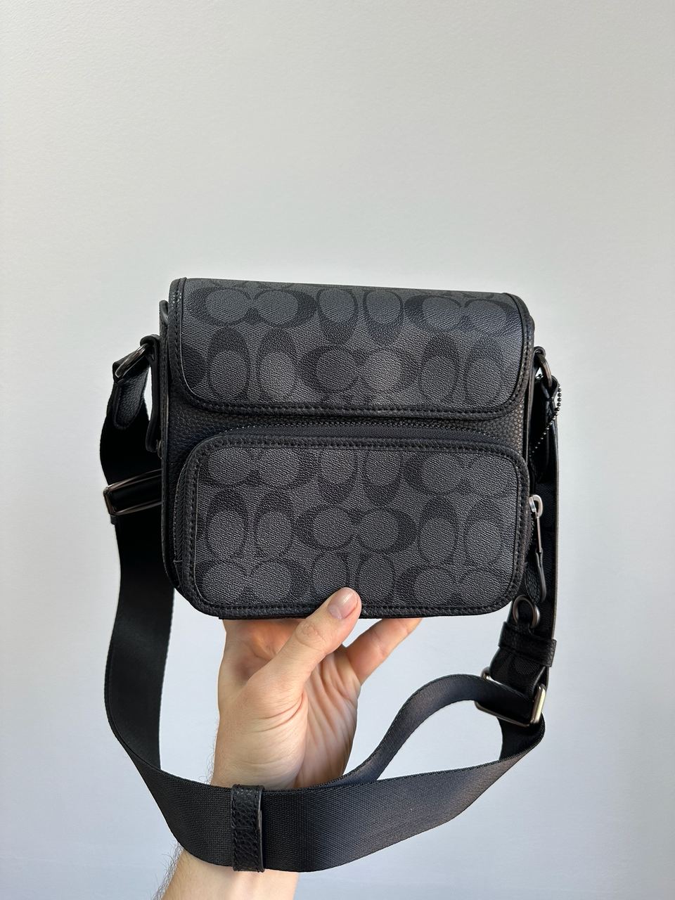 Coach Sullivan Flap Crossbody In Signature Canvas Grey/Black - 3