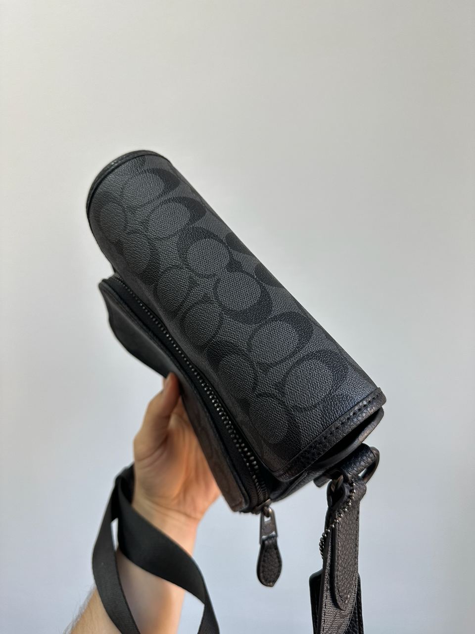 Coach Sullivan Flap Crossbody In Signature Canvas Grey/Black - 6