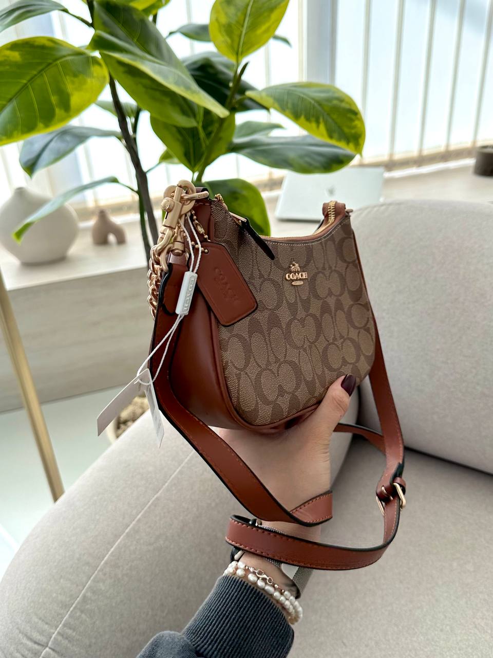 Coach Swinger 20 In Signature Canvas Saddle/Gold - 5