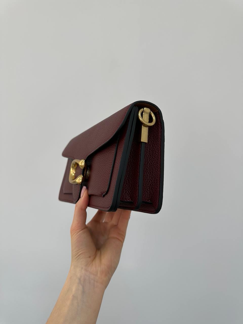 Coach Tabby Burgundy/Gold Shoulder Bag 26 In Signature Canvas - 5