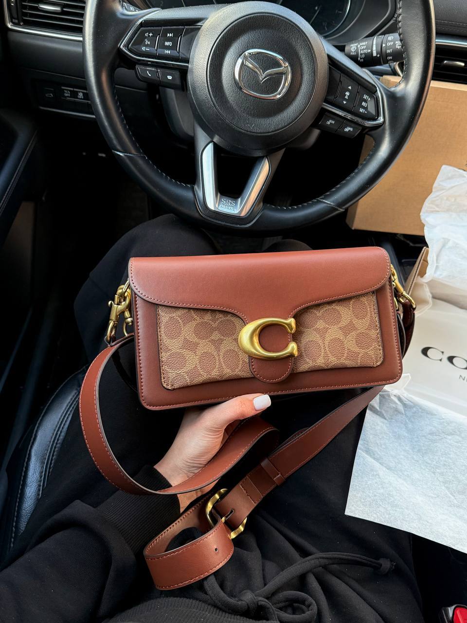 Coach Tabby Red/Beige Shoulder Bag In Signature Canvas - 2