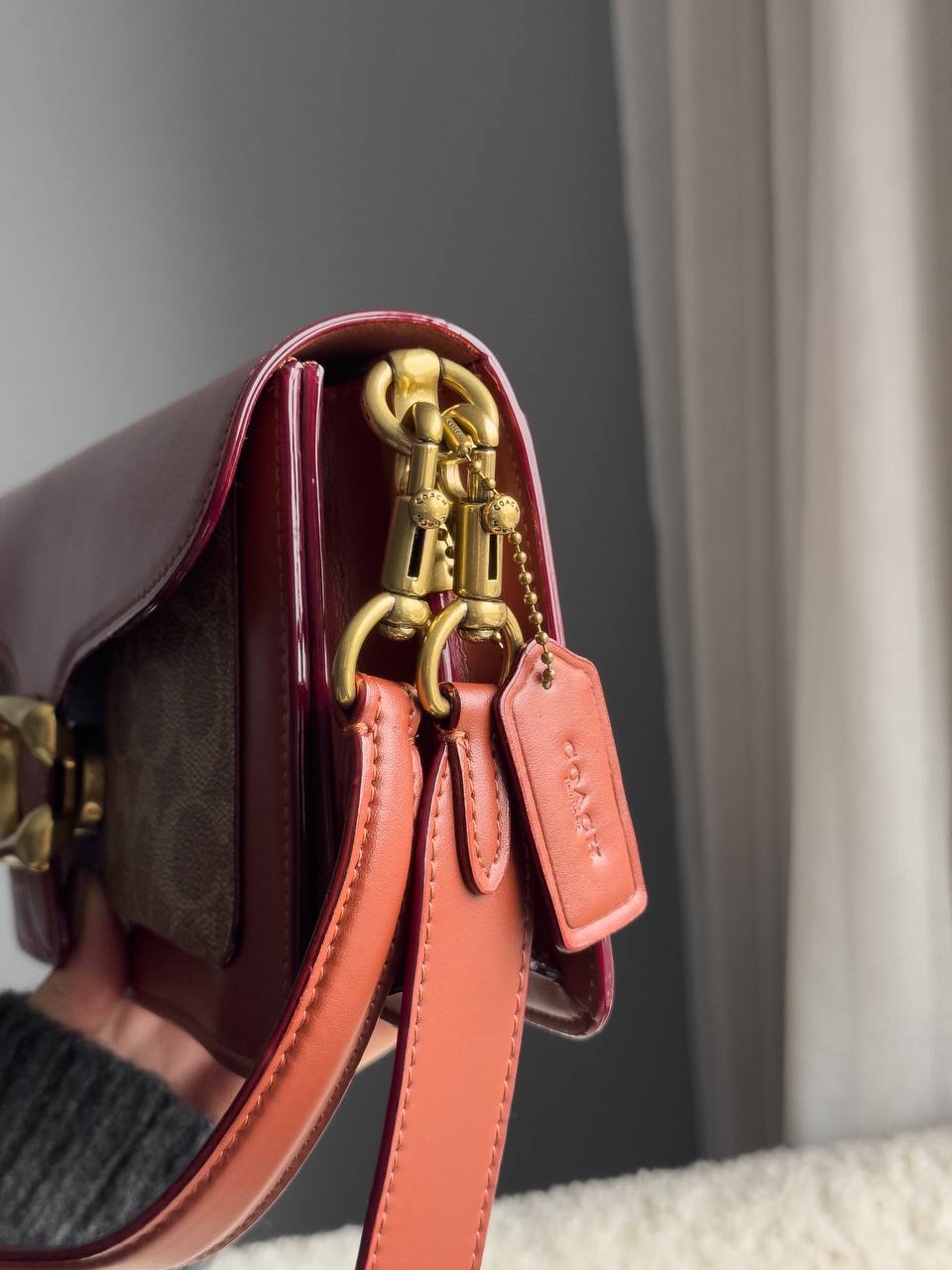 Coach Tabby Red/Beige Shoulder Bag In Signature Canvas - 10