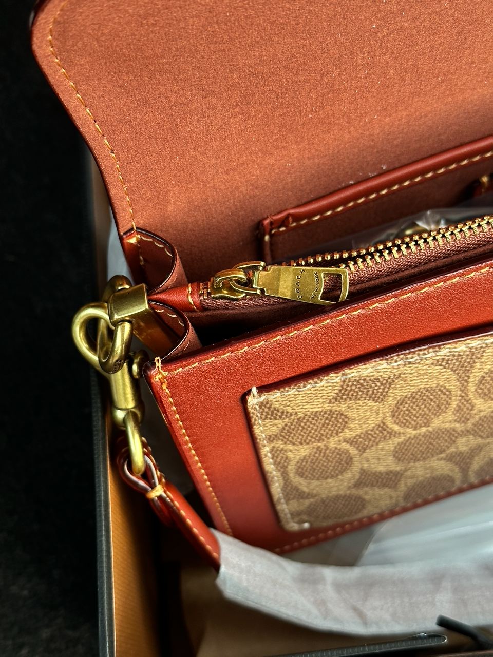 Coach Tabby Red/Beige Shoulder Bag In Signature Canvas - 8