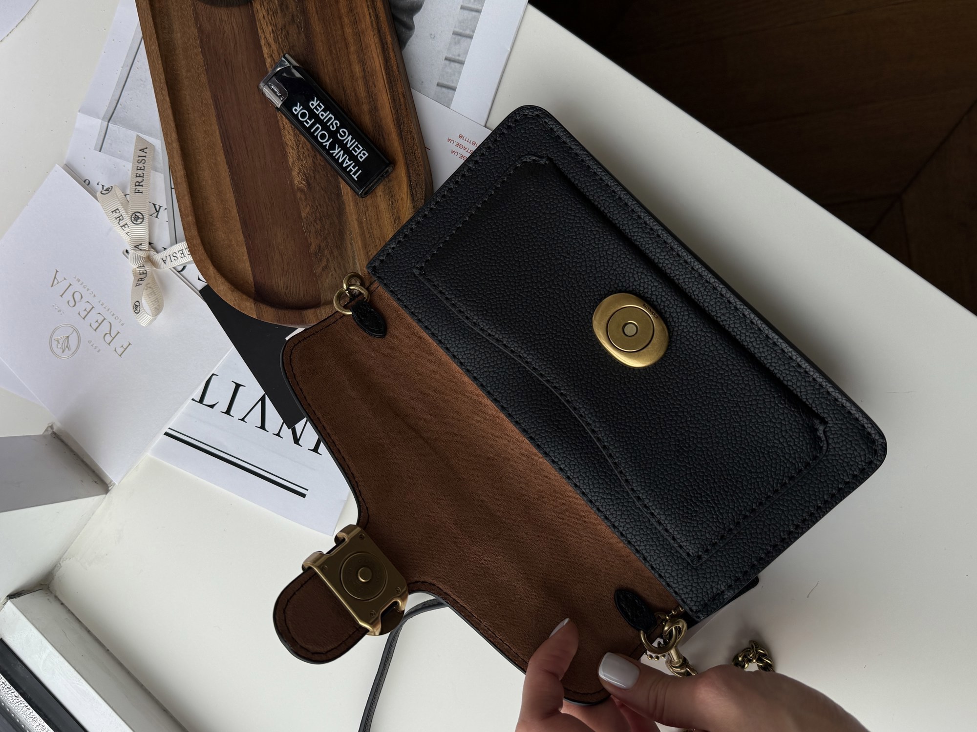 Coach Tabby Shoulder Bag 20 Black/Gold [крафтова коробка] - 6