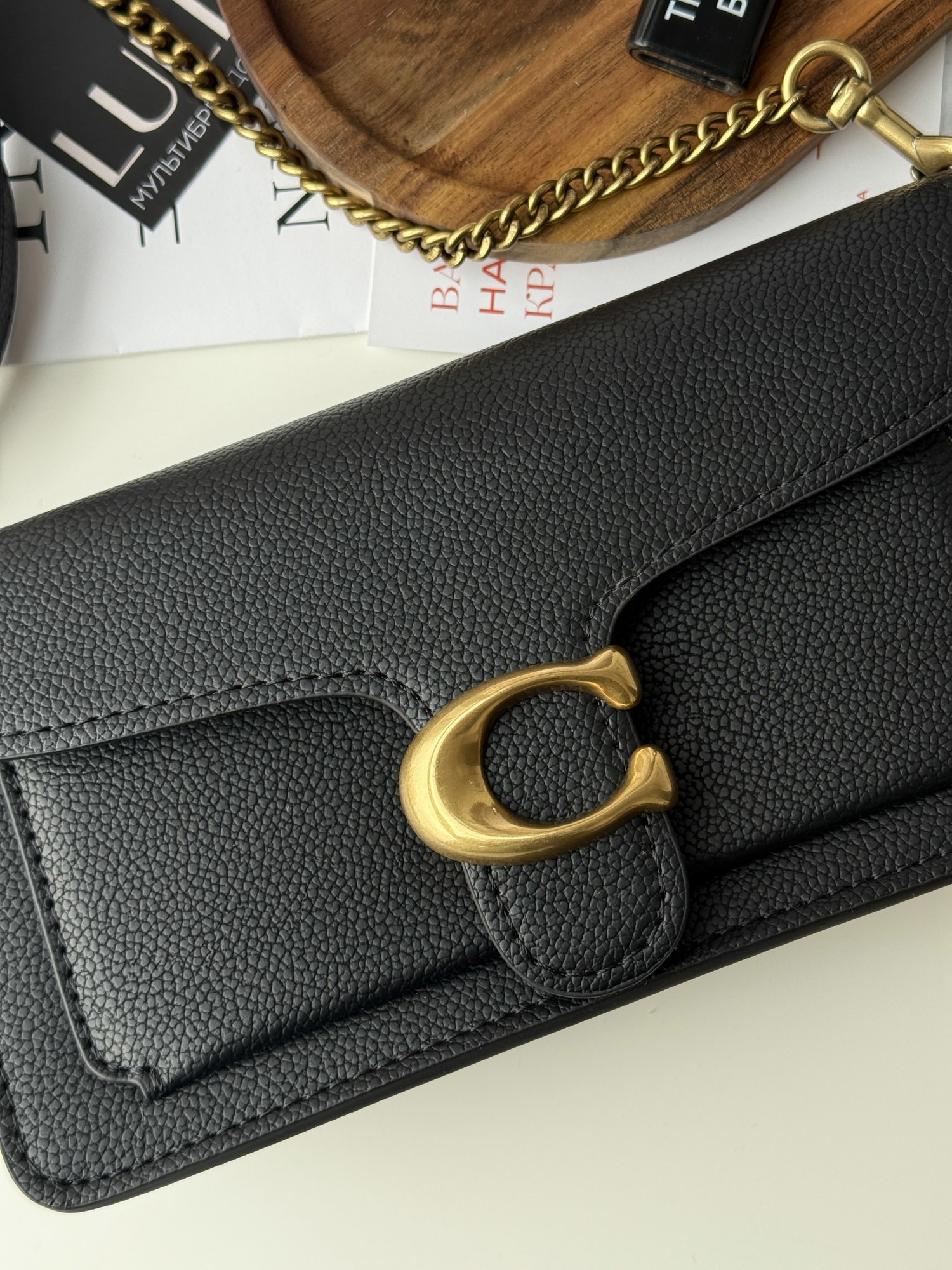 Coach Tabby Shoulder Bag 20 Black/Gold [крафтова коробка] - 9