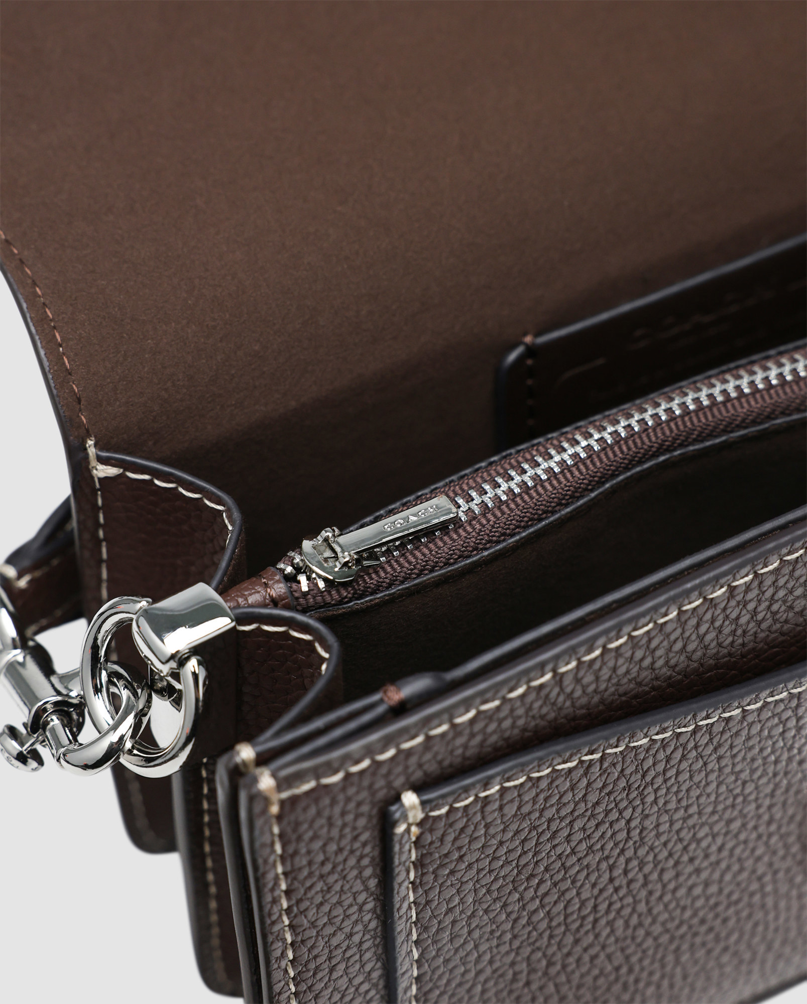 Coach Tabby Shoulder Bag 20 Dark Brown/Silver - 6
