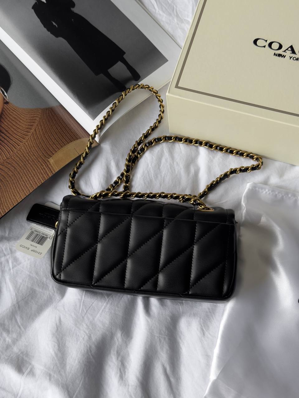 Coach Tabby Shoulder Bag 20 With Quilting Black/Gold - 7