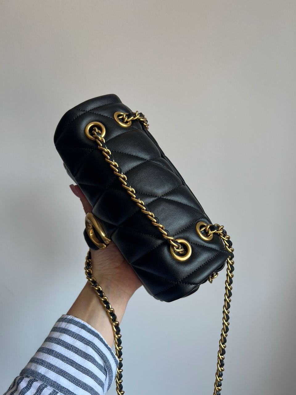 Coach Tabby Shoulder Bag 20 With Quilting Black/Gold - 4