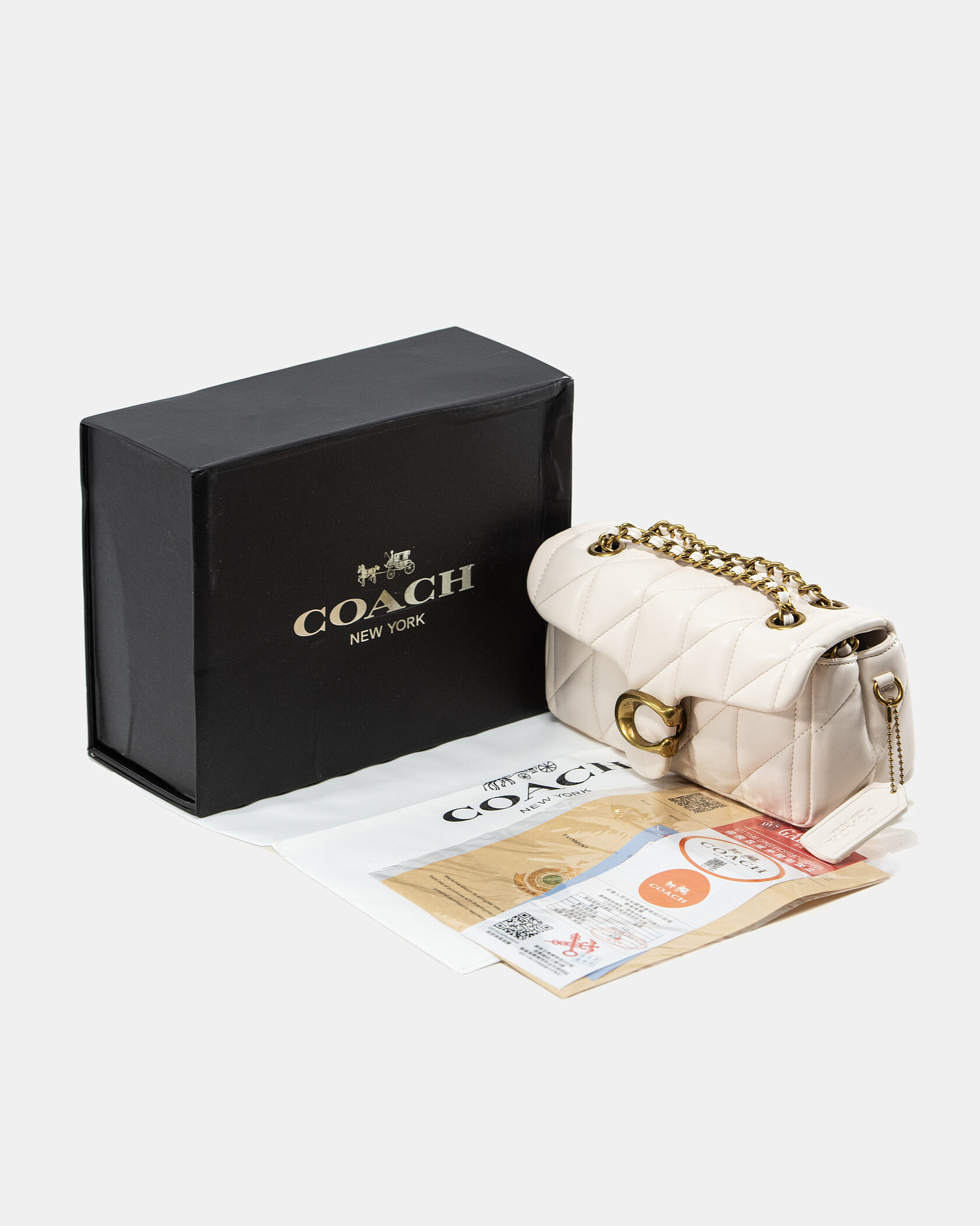 Coach Tabby Shoulder Bag 20 With Quilting Cream/Gold - 2