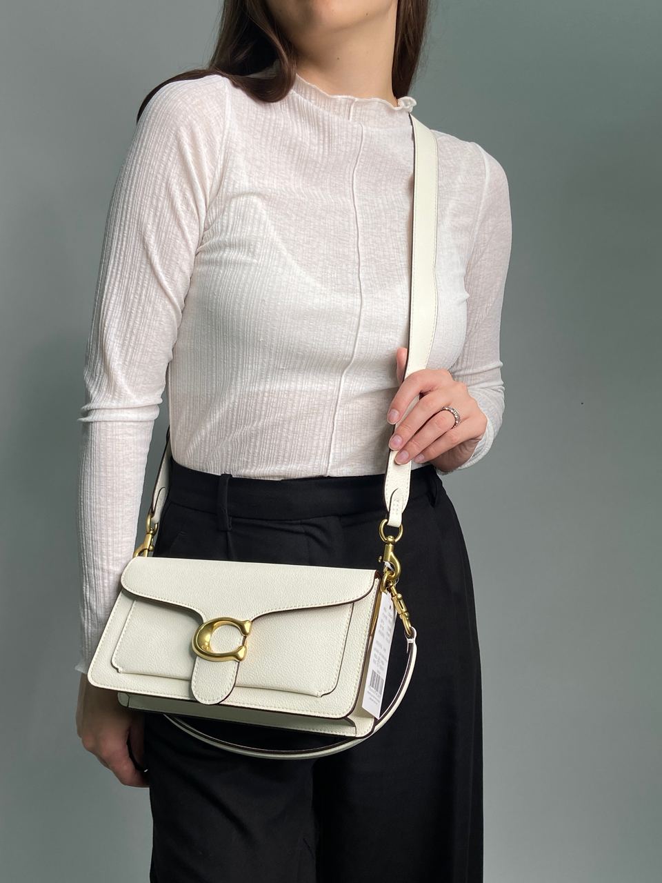 Coach Tabby Shoulder Bag 26 Brass/Chalk - 6