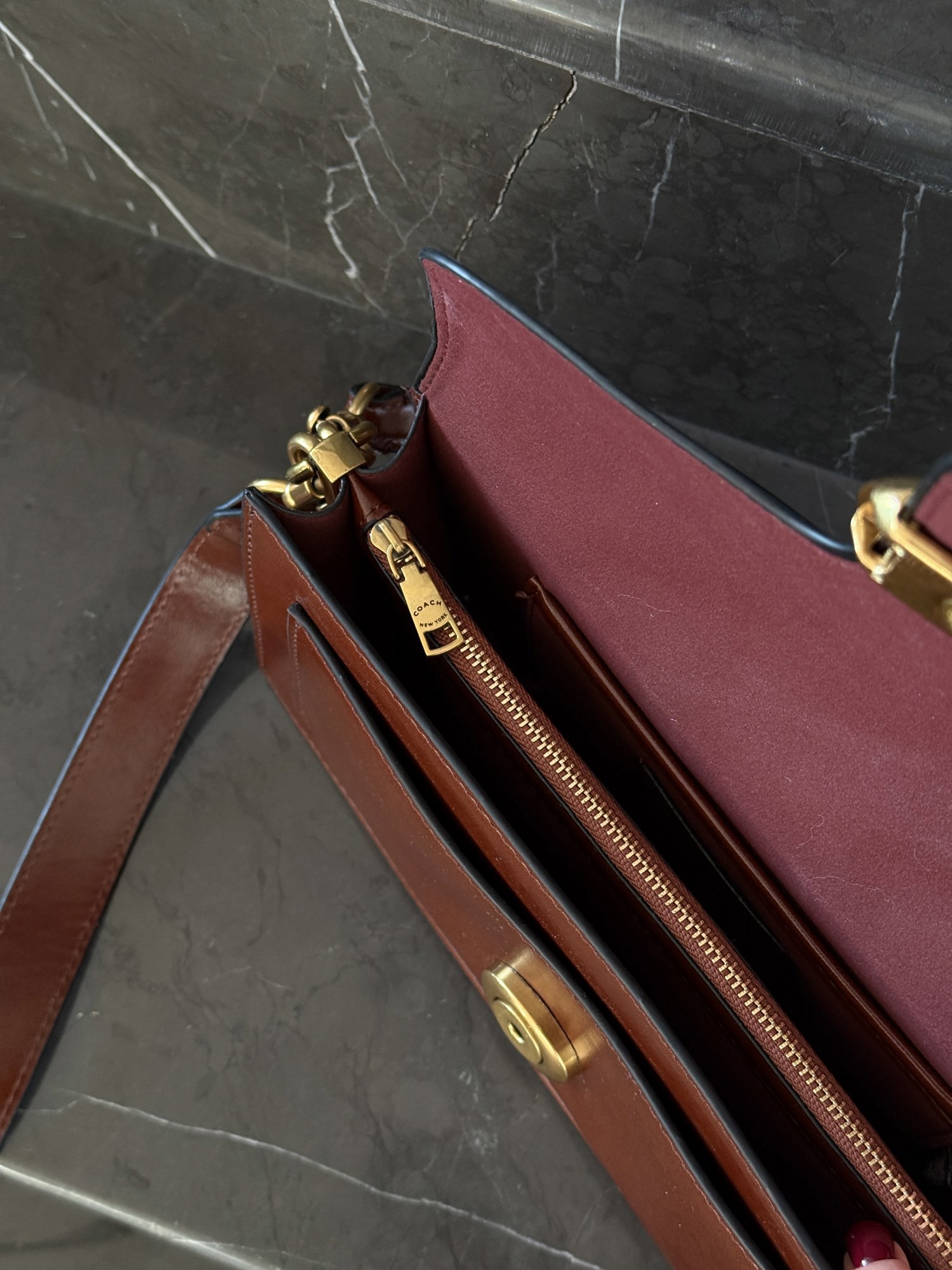 Coach Tabby Shoulder Bag 26 Brown/Gold (магнітна коробка) - 15